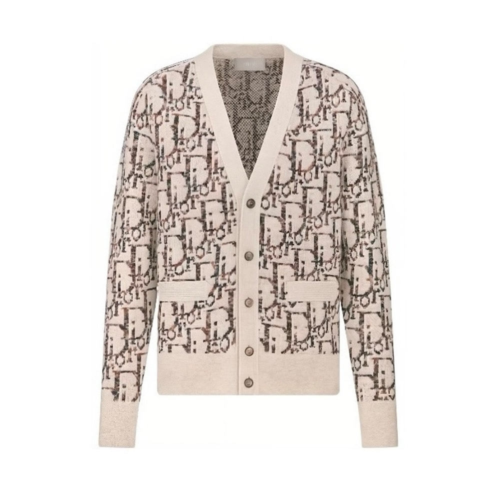 Dior Clothing Dior Monogrammed Intarsia Cardigan #395770 | Nigo Office