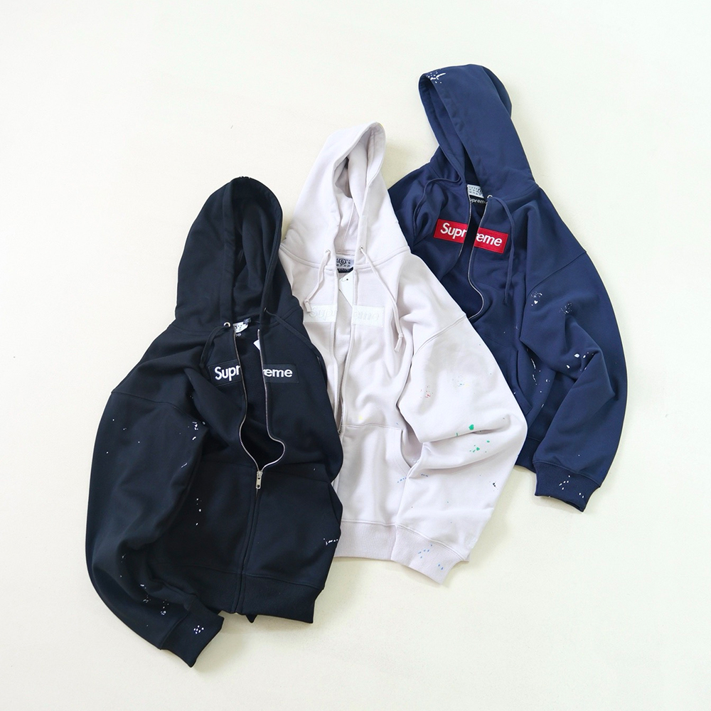 Supreme x MM6 Maison Margiela Box Logo Zip Hooded Swearshirt #381188