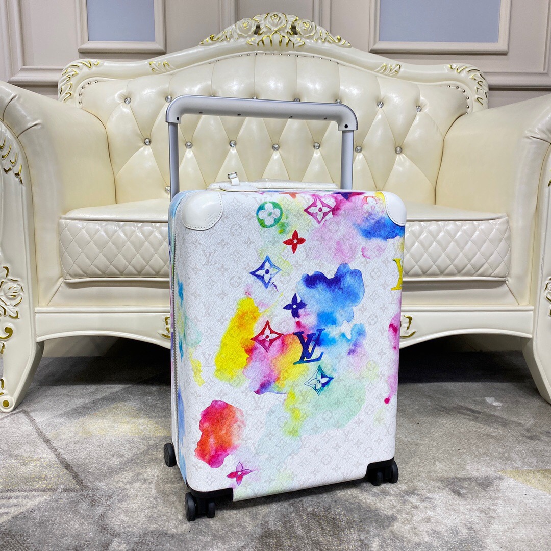 [TOP] Louis Vuitton LV Rolling Luggage Horizon 38.0 x 55.0 x 21.0 cm - White - 711 Luxury