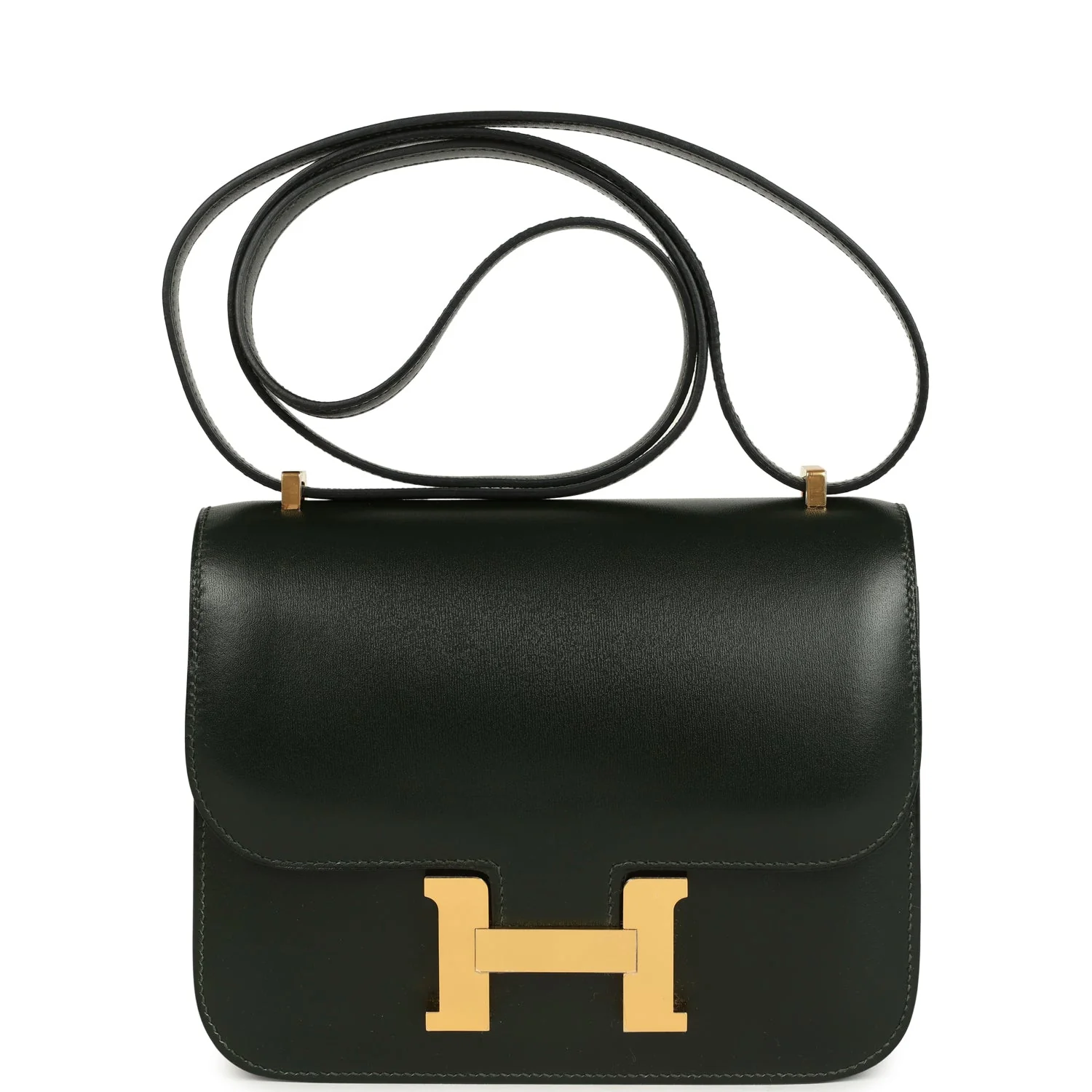 Hermes Constance  Vert Fonce Box Gold Hardware