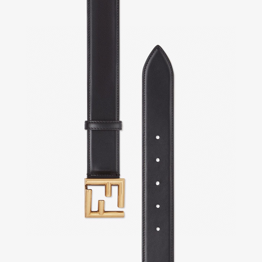 [TOP] FENDI Belt Calfskin 3.4cm - Black - 711 Luxury