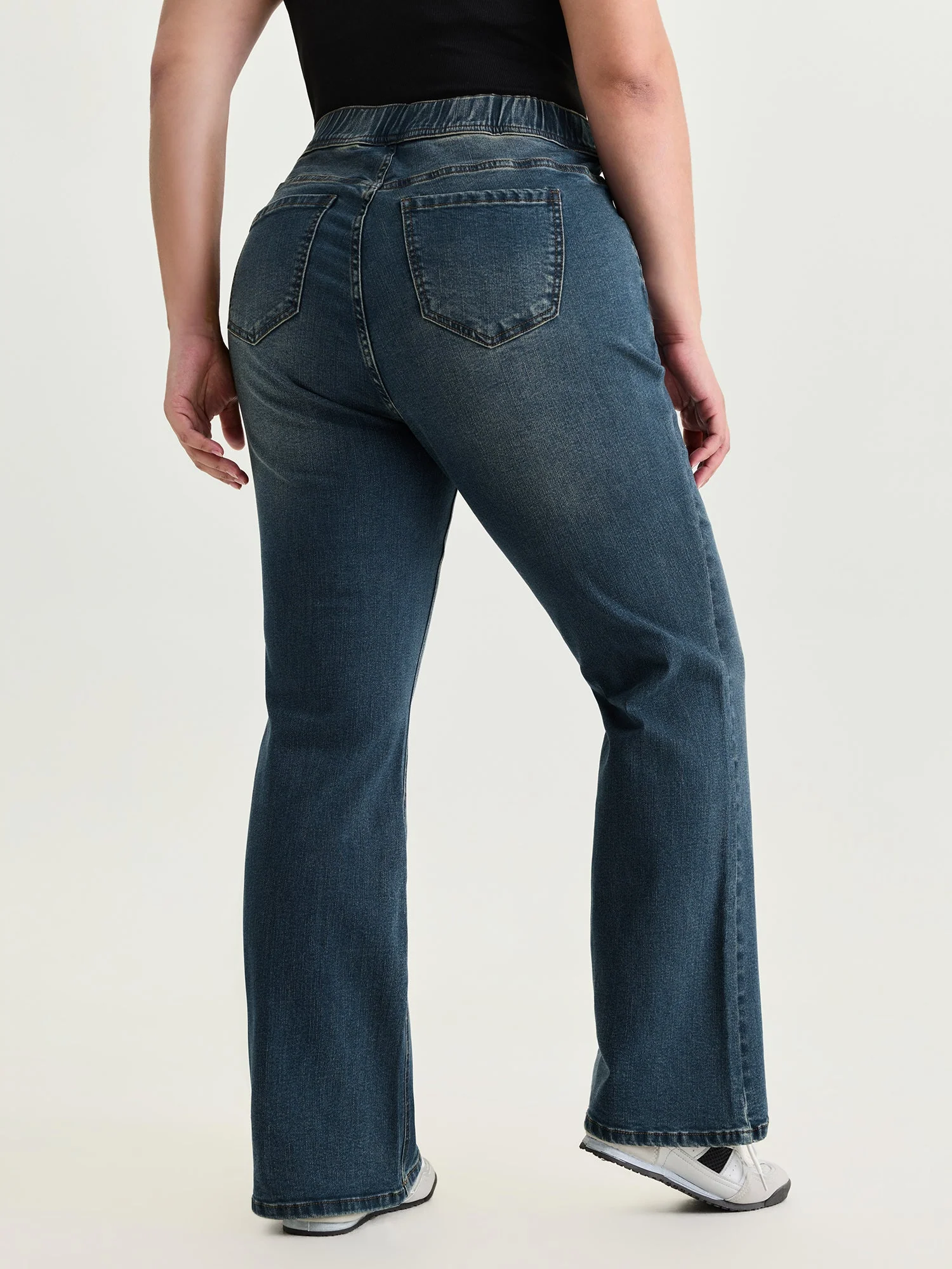 Pull-On Elastic Waistband Jeans