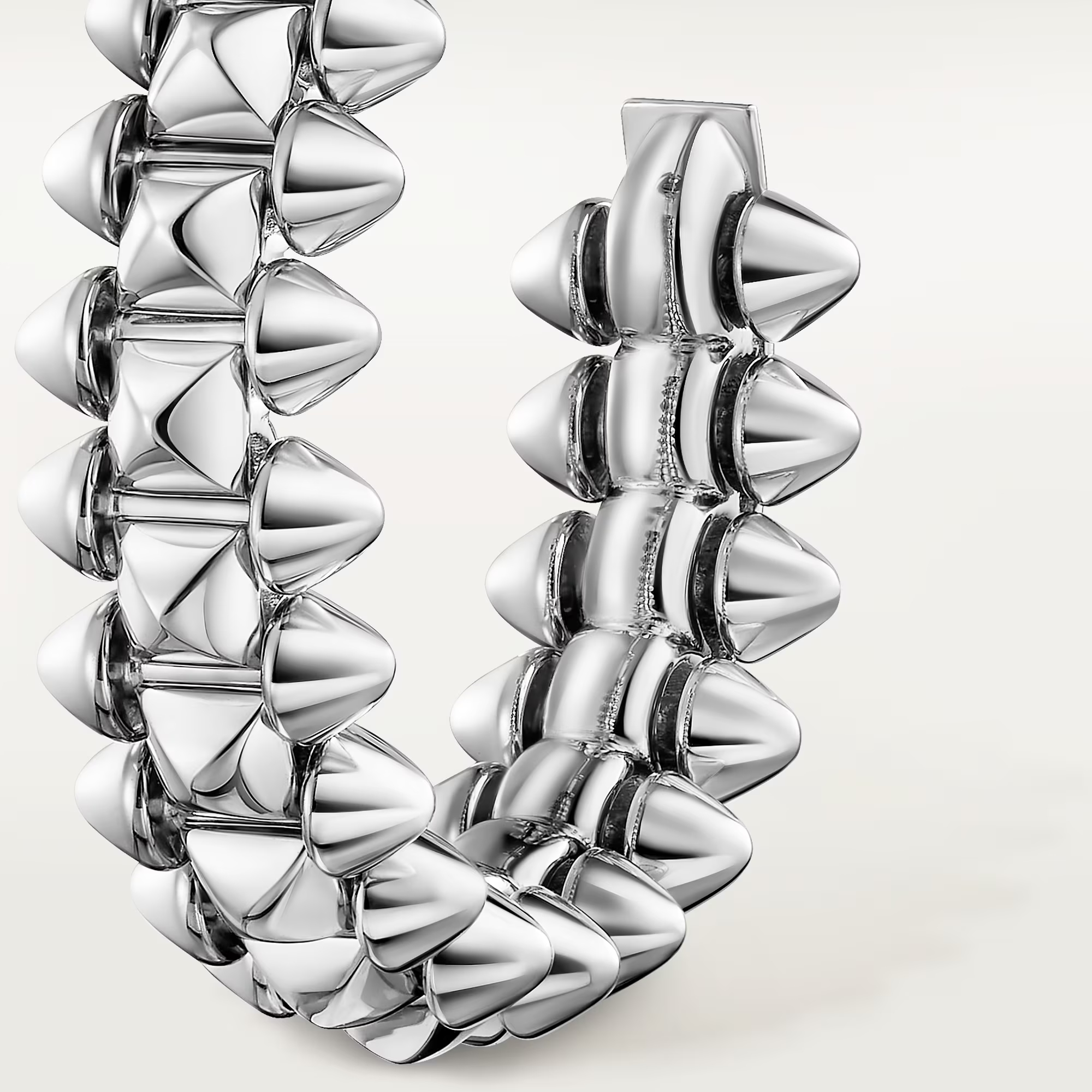 Carty Bullet Earrings, White Gold, Small Model