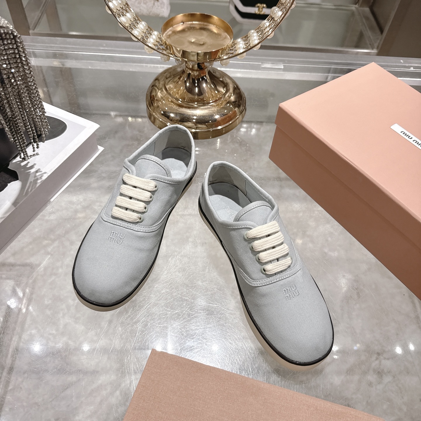 [TOP] Miu Miu Casual Shoes - Blue - 711 Luxury