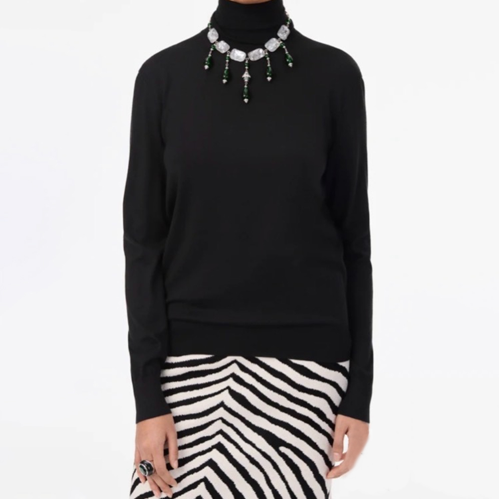 Chanel Clothing Chanel CC Embroidered Turtleneck Ribbed Sweater #388958 | Nigo Office
