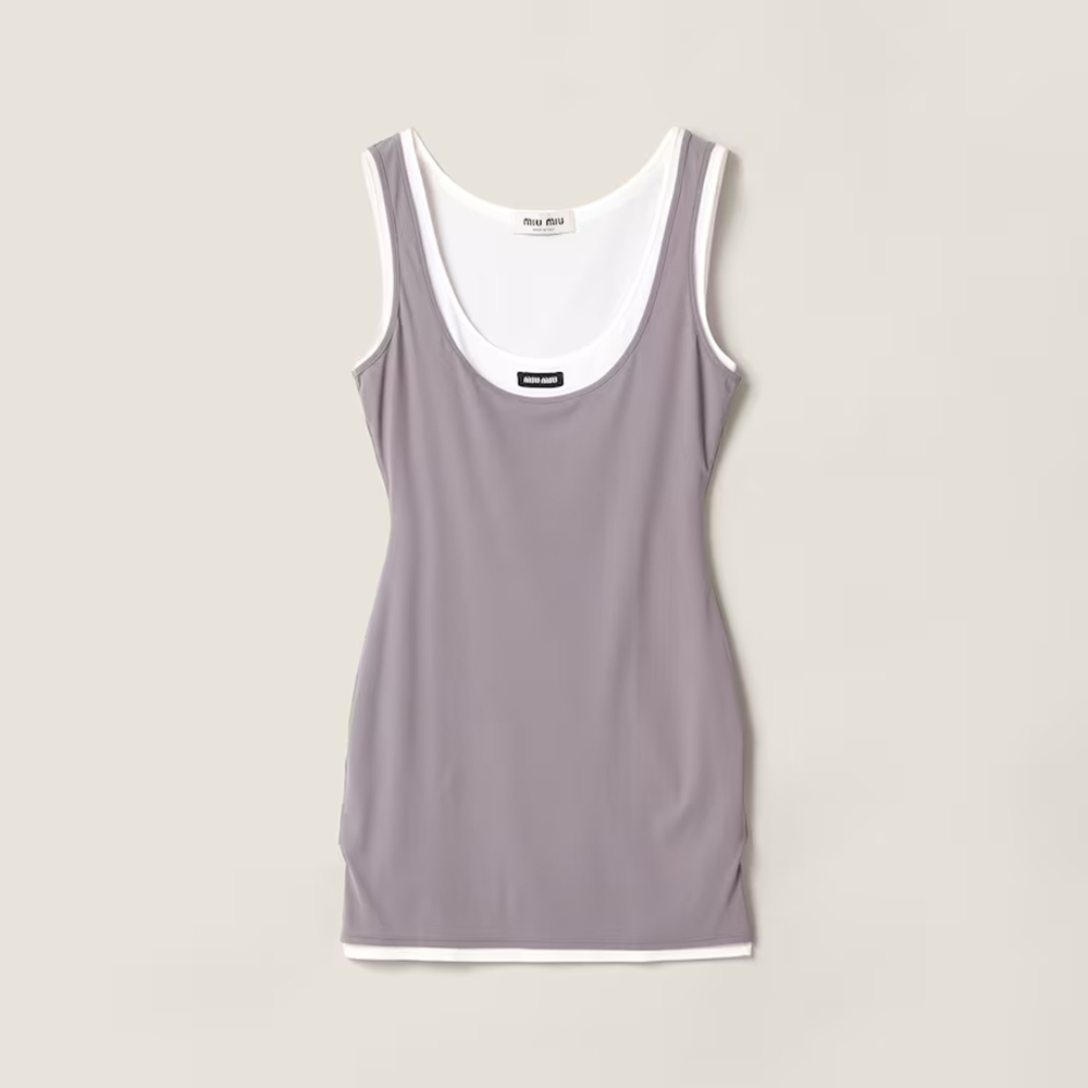 Designer gray Clothing MiuMiu Gray Fake Two Piece Dress #390542 | Nigo Office