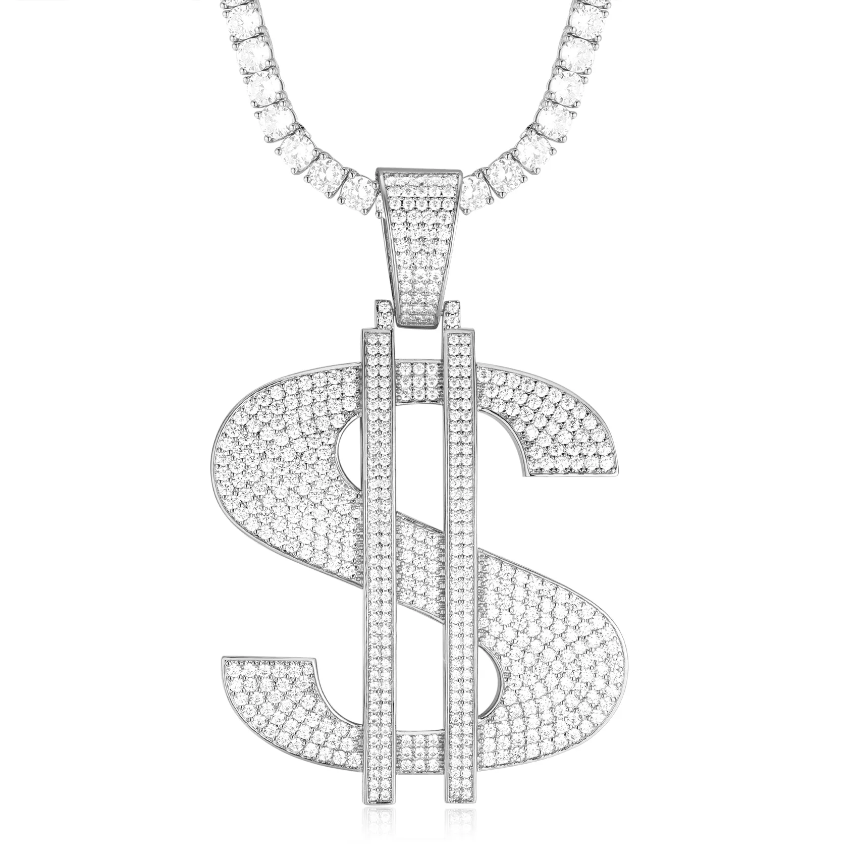 14K Gold Dollar Sign Pendant