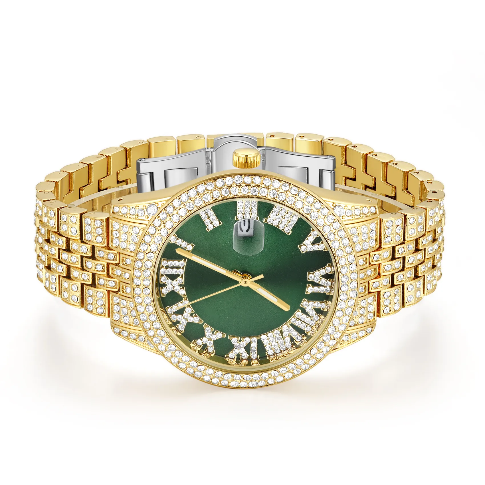 Roman Numerals Round Cut Luminous Water Resistant Men's Quartz Watch