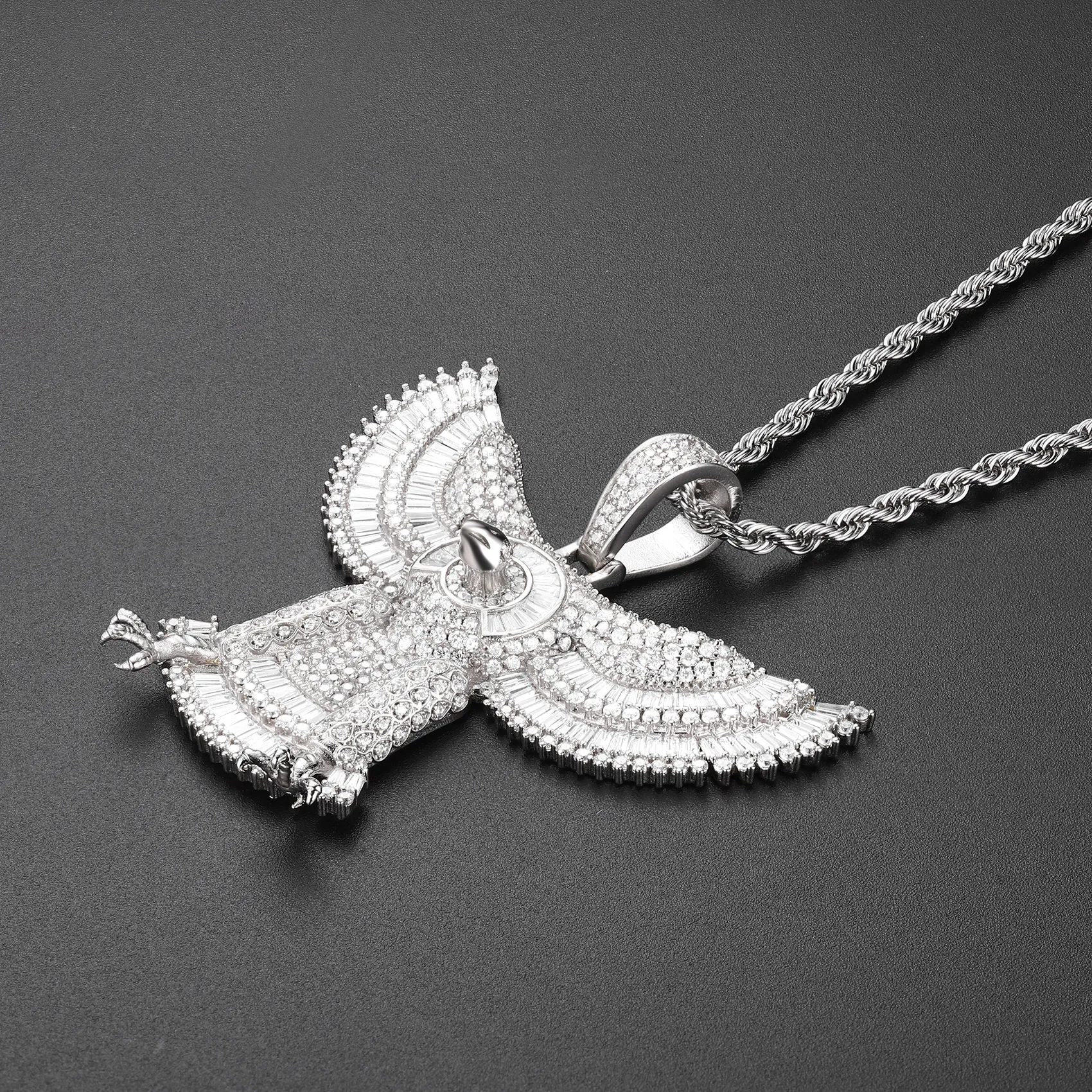 14K Gold Raptor Eagle Pendant