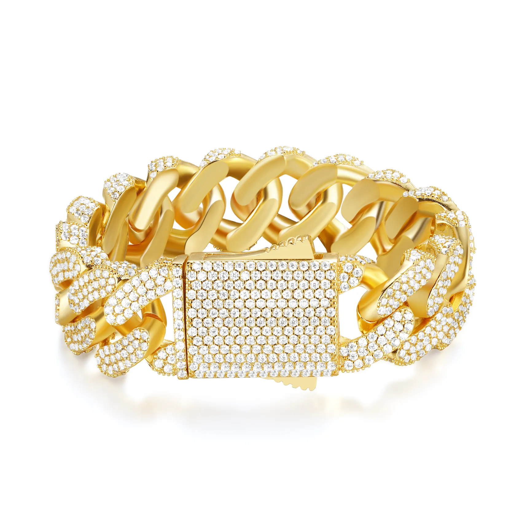 15mm Full Round Cut Miami Bracelet