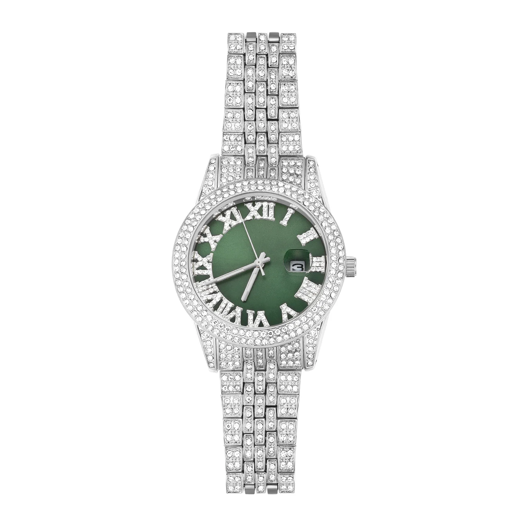 Roman Numerals Round Cut Luminous Water Resistant Men's Quartz Watch