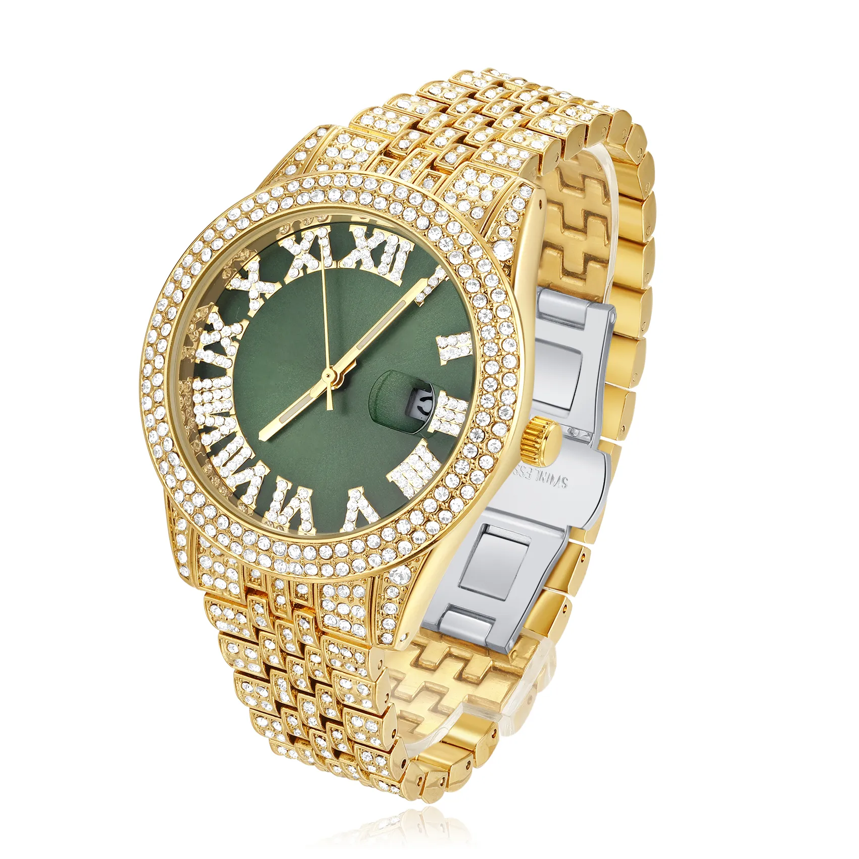 Roman Numerals Round Cut Luminous Water Resistant Men's Quartz Watch