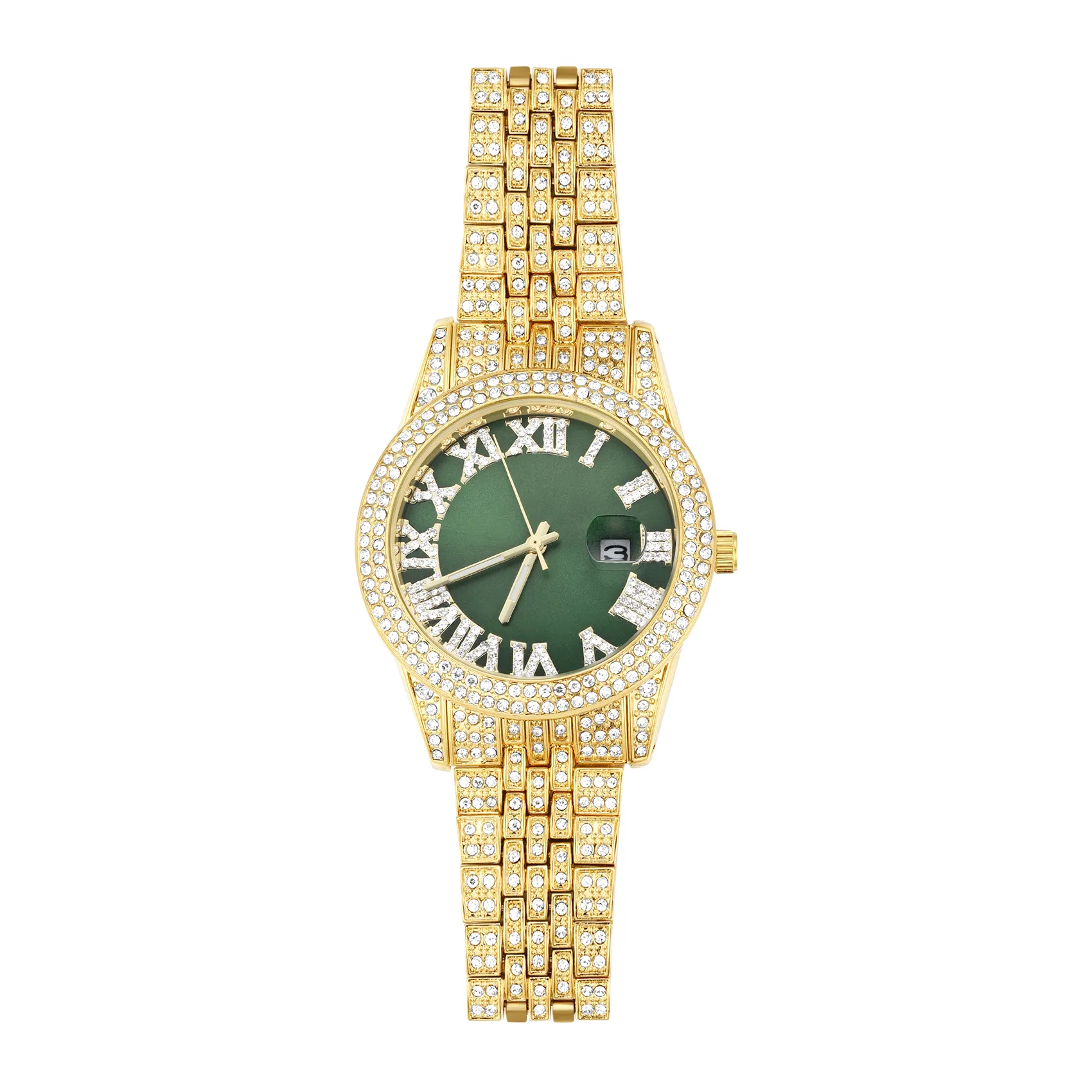 Roman Numerals Round Cut Luminous Water Resistant Men's Quartz Watch