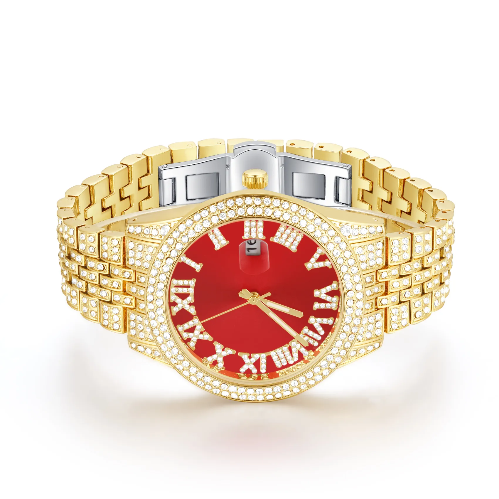 Roman Numerals Round Cut Luminous Water Resistant Men's Quartz Watch