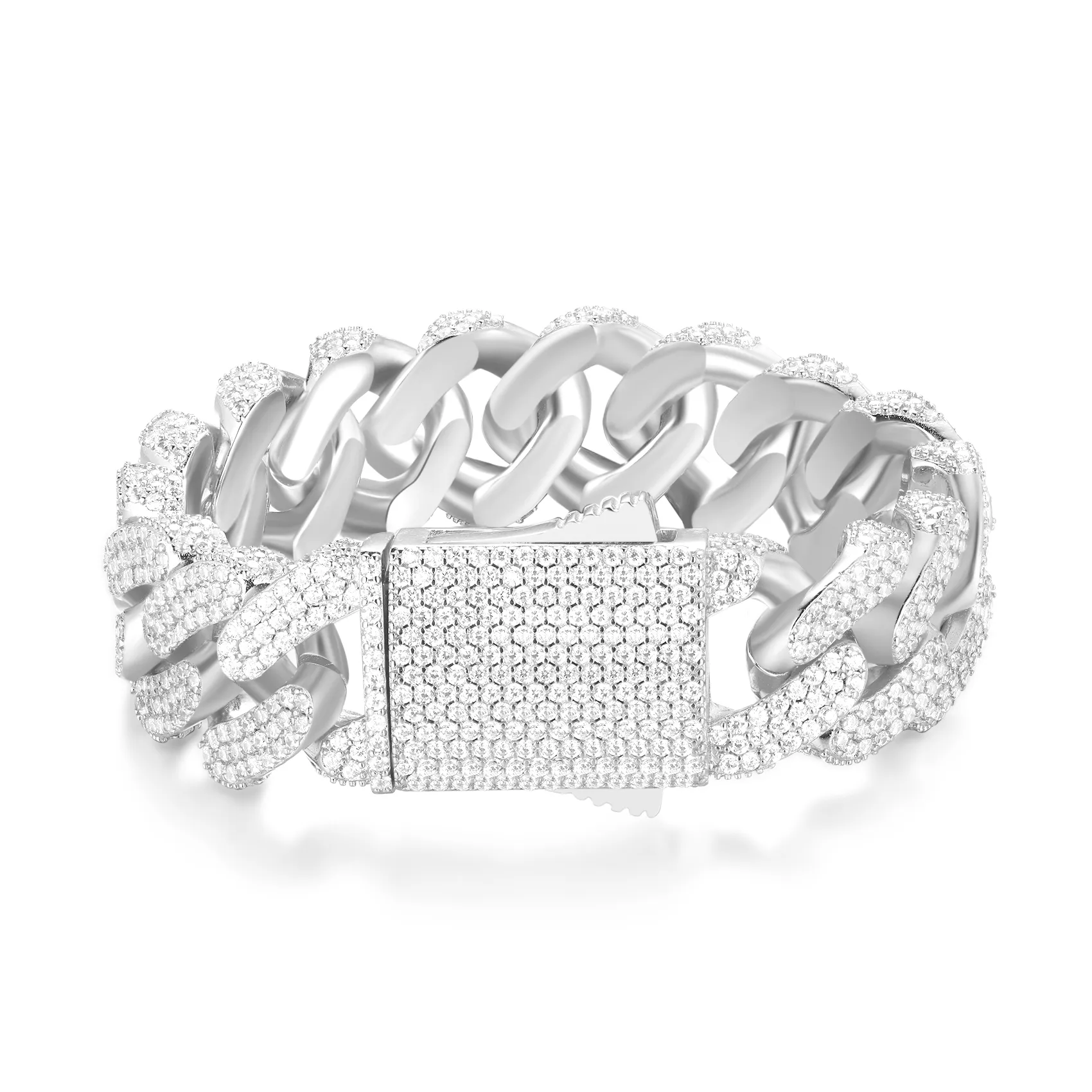 15mm Full Round Cut Miami Bracelet