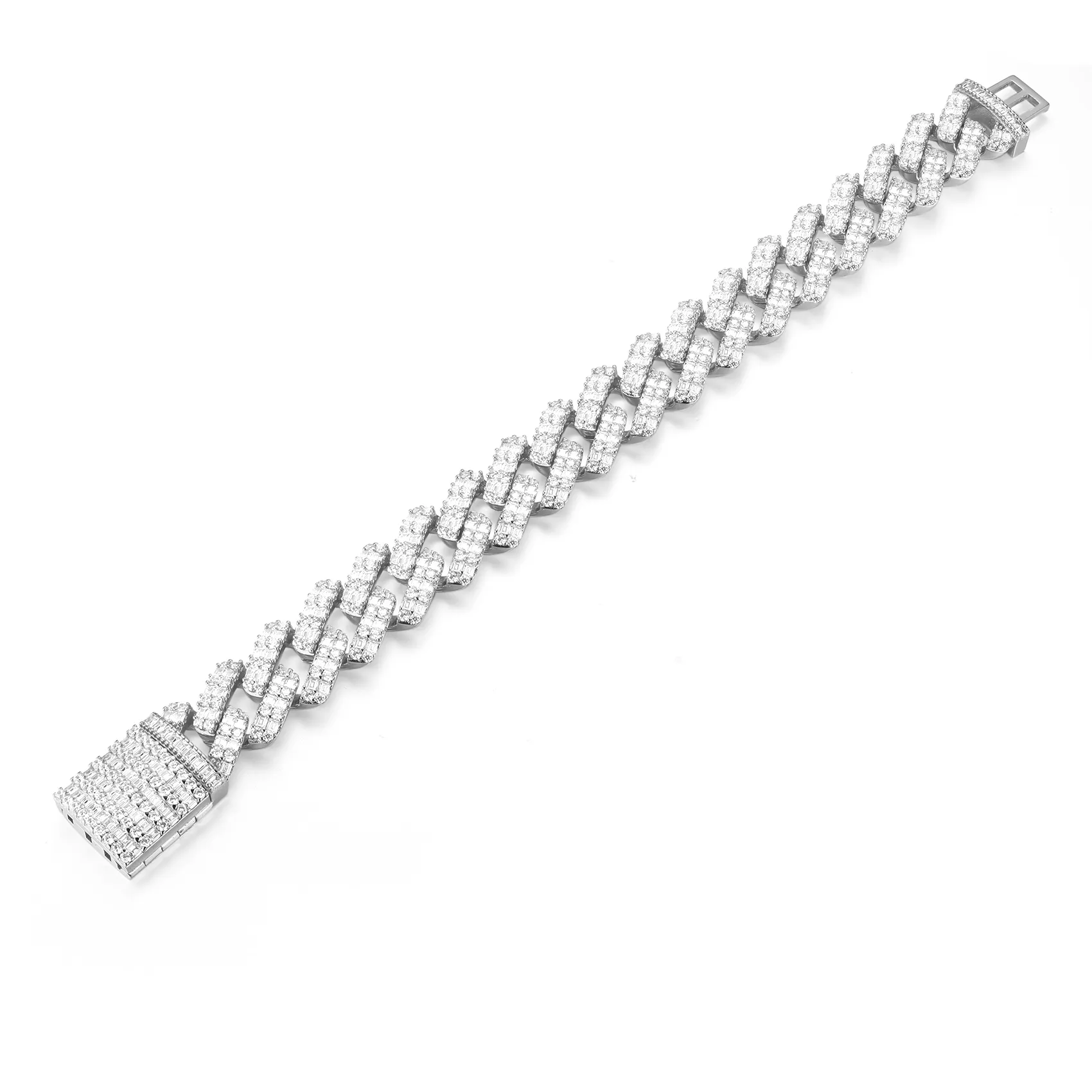 15mm Emerald Cut Prong Bracelet