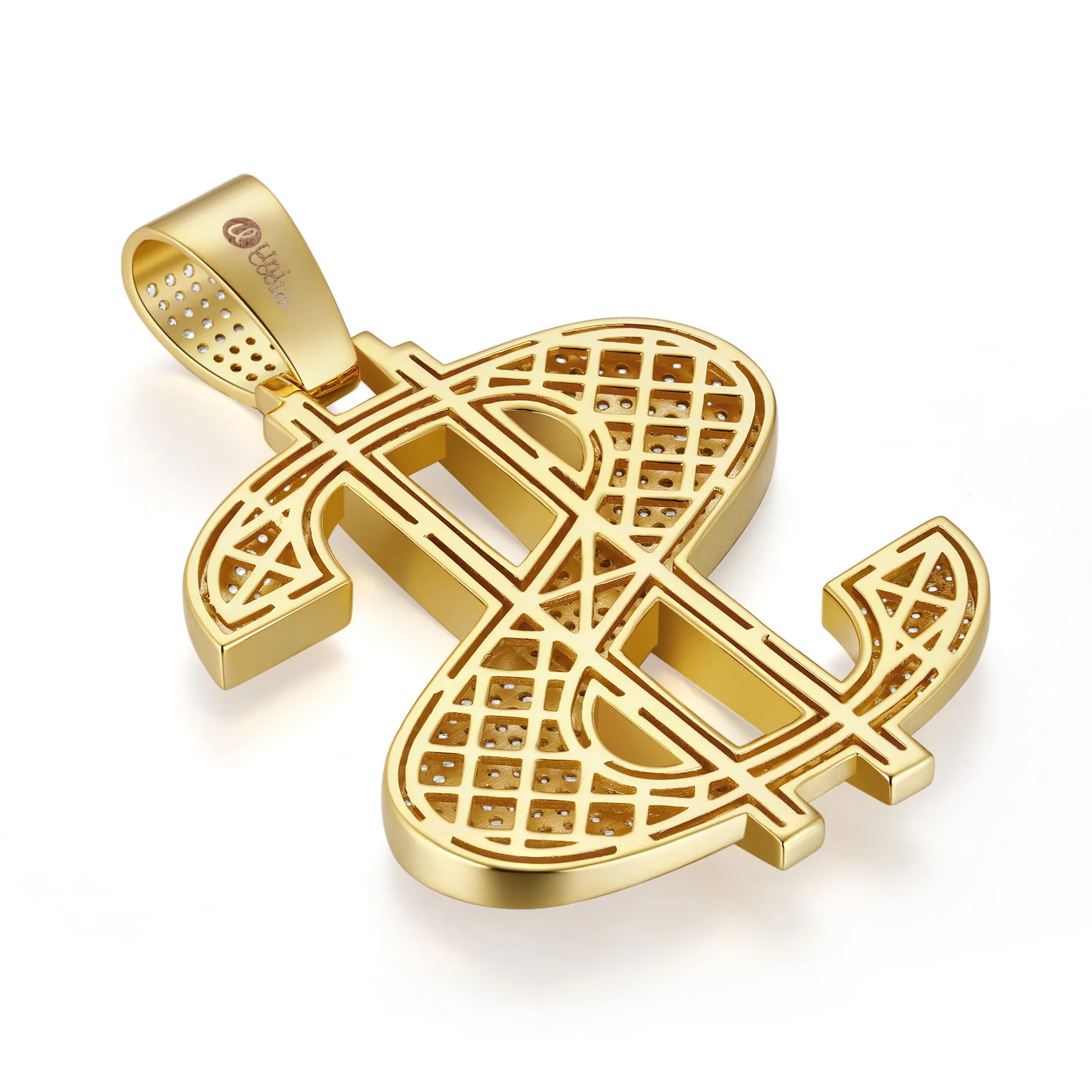 14K Gold Dollar Sign Pendant