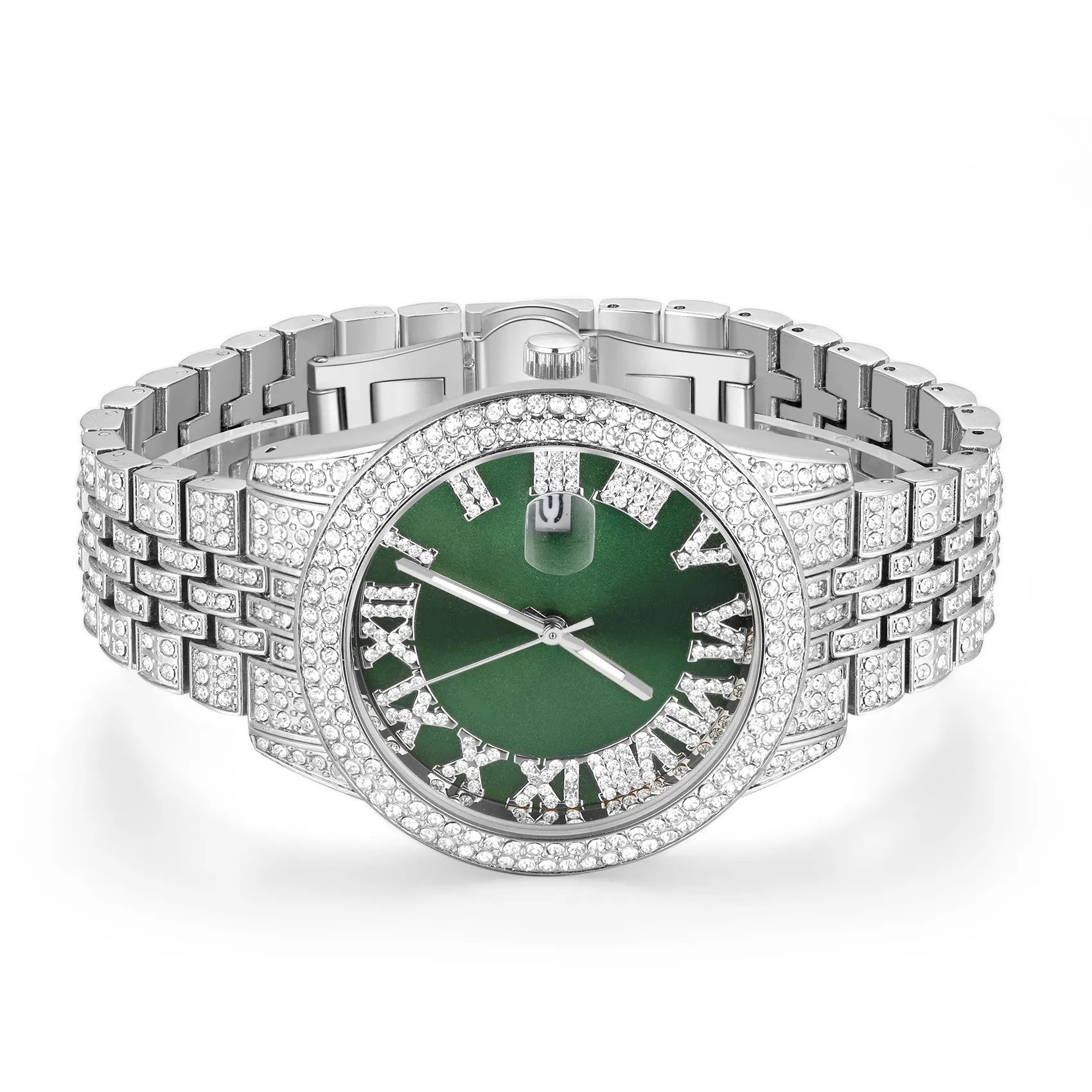 Roman Numerals Round Cut Luminous Water Resistant Men's Quartz Watch