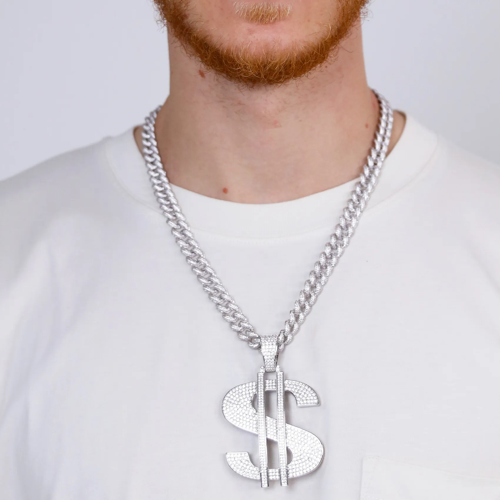 14K Gold Dollar Sign Pendant