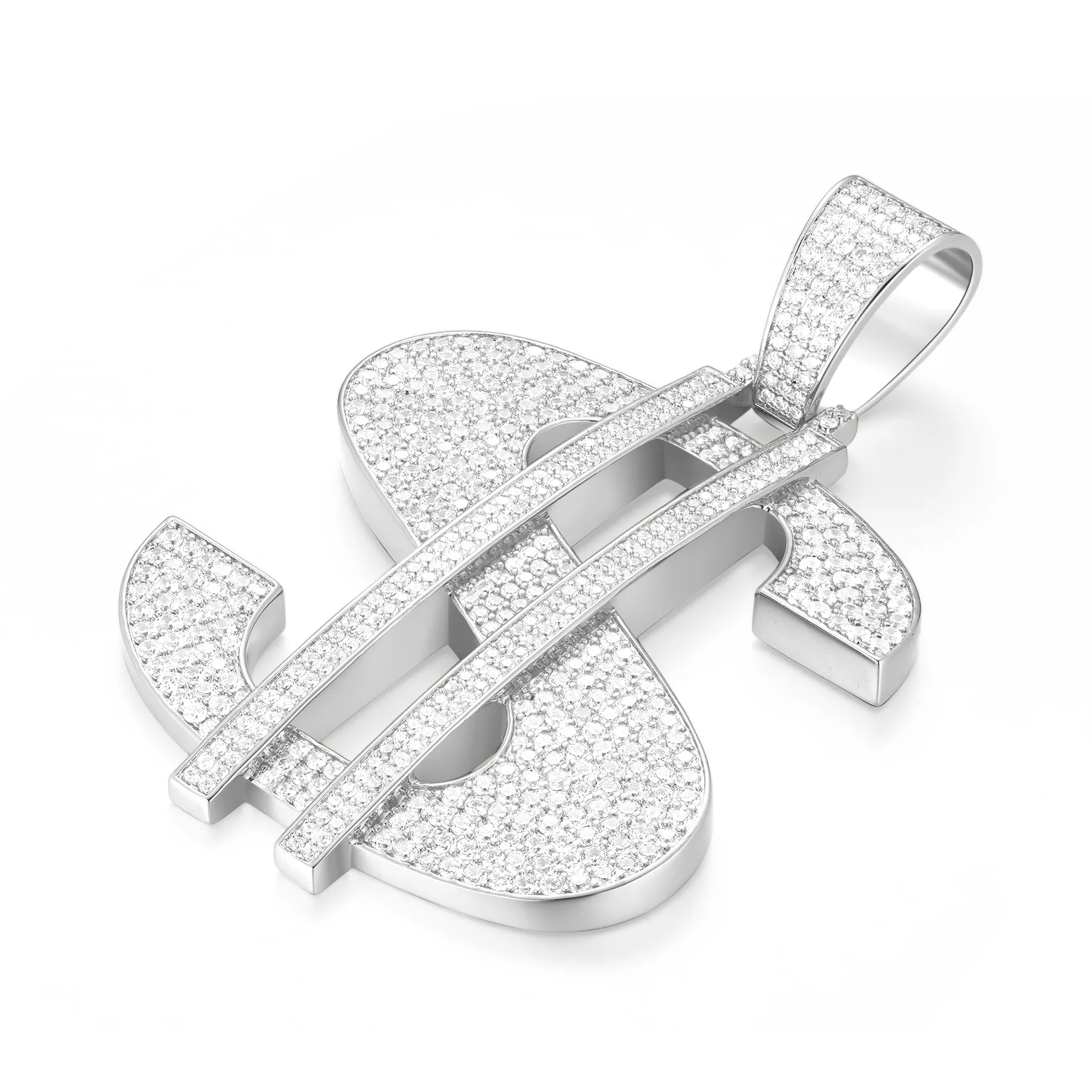 14K Gold Dollar Sign Pendant