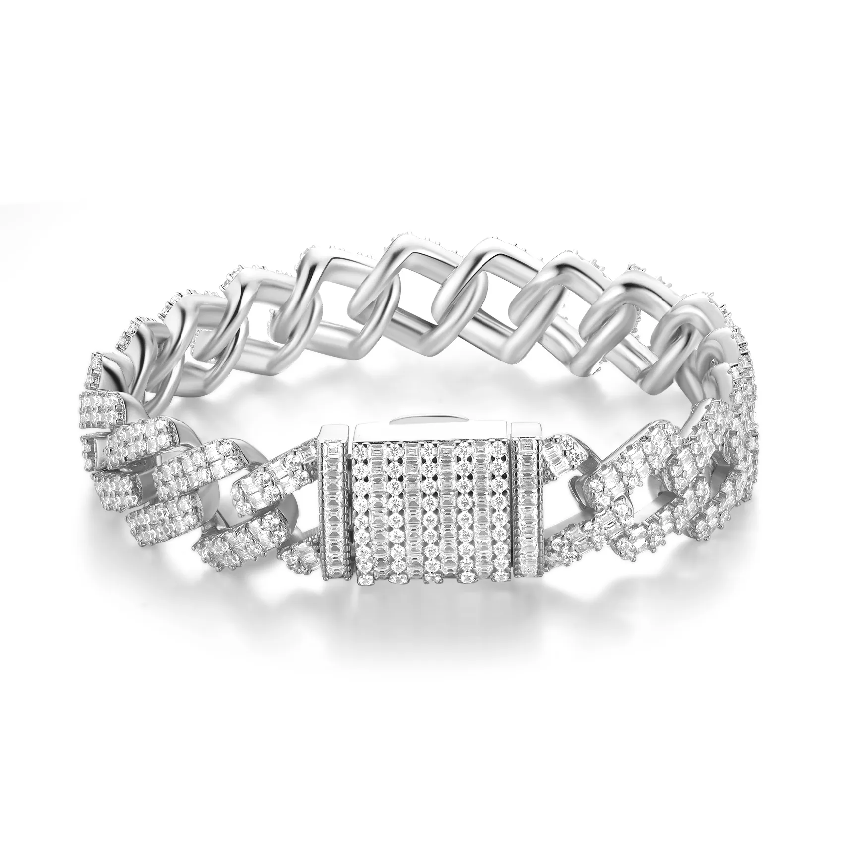 15mm Emerald Cut Prong Bracelet