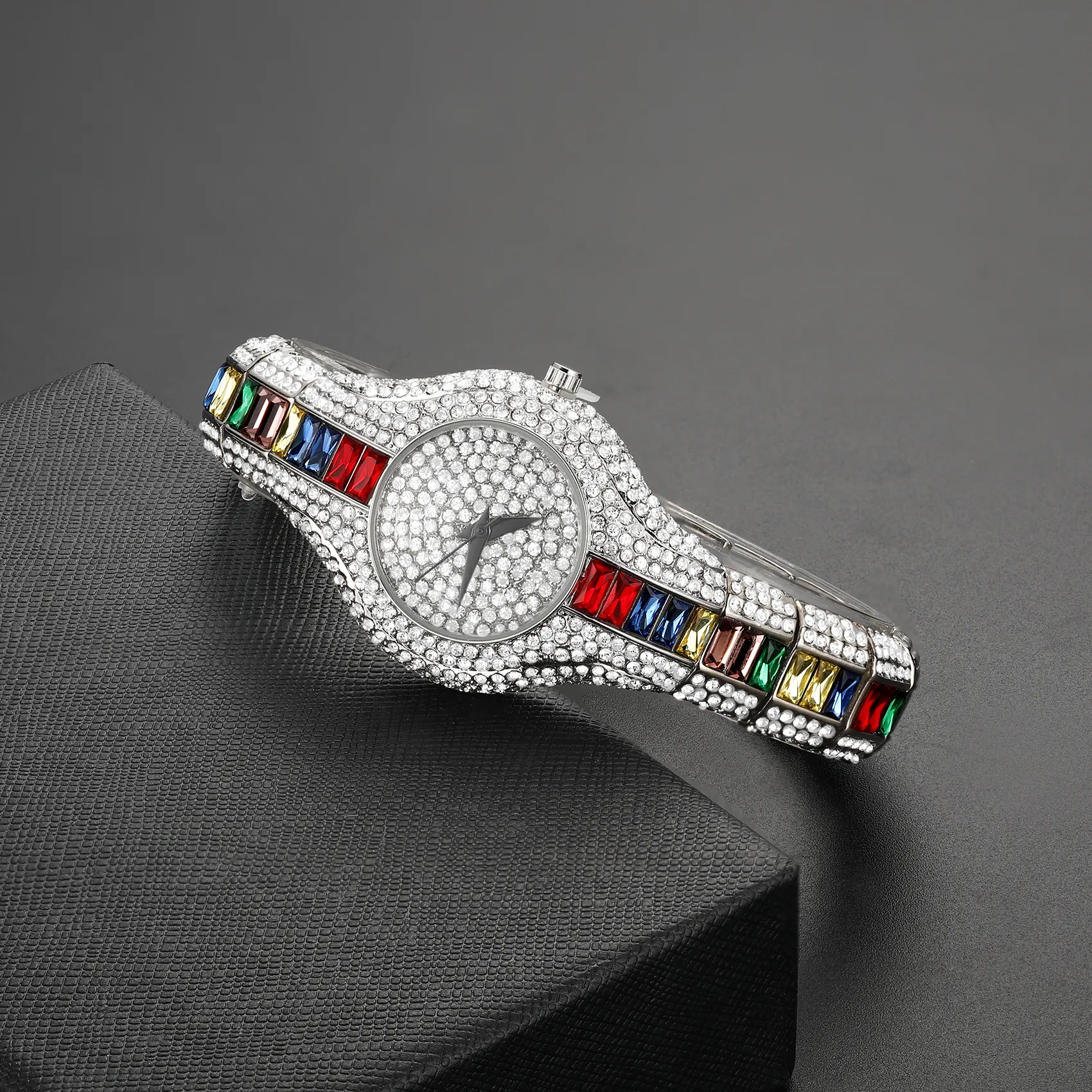 Emerald Cut Diamond Water Resistant Women's Quartz Watch