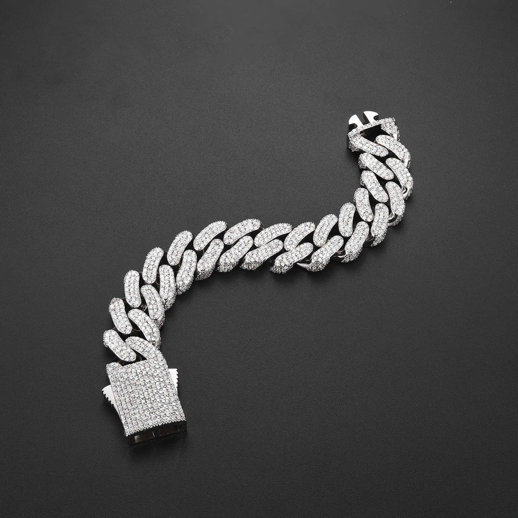 15mm Full Round Cut Miami Bracelet