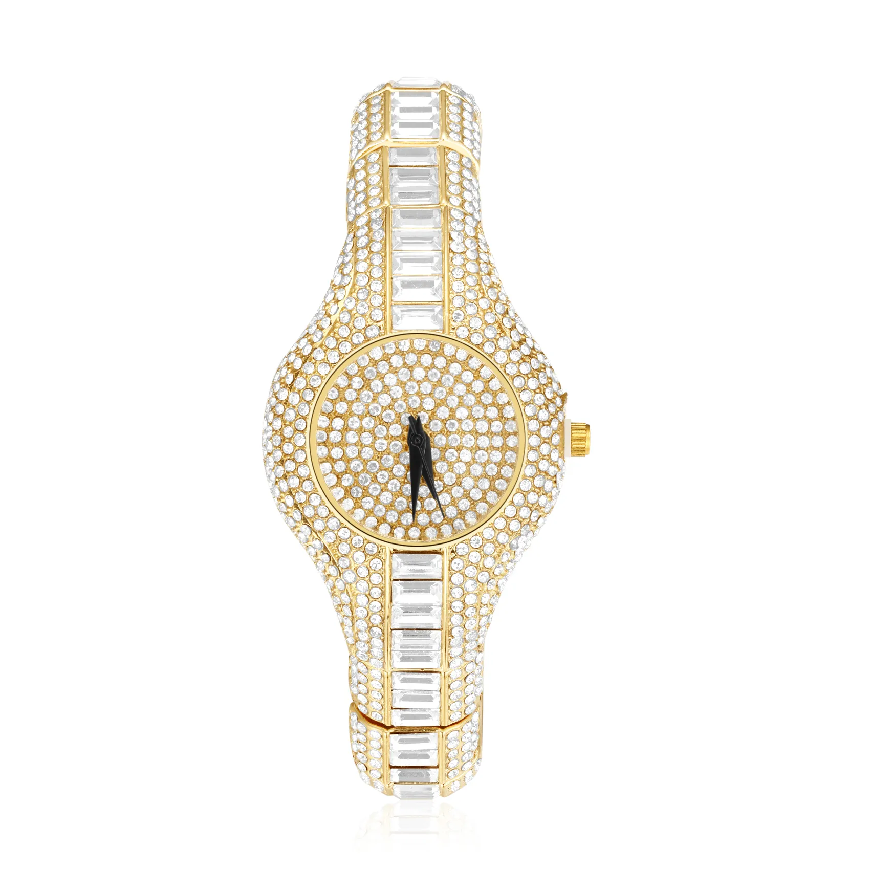 Emerald Cut Diamond Water Resistant Women's Quartz Watch