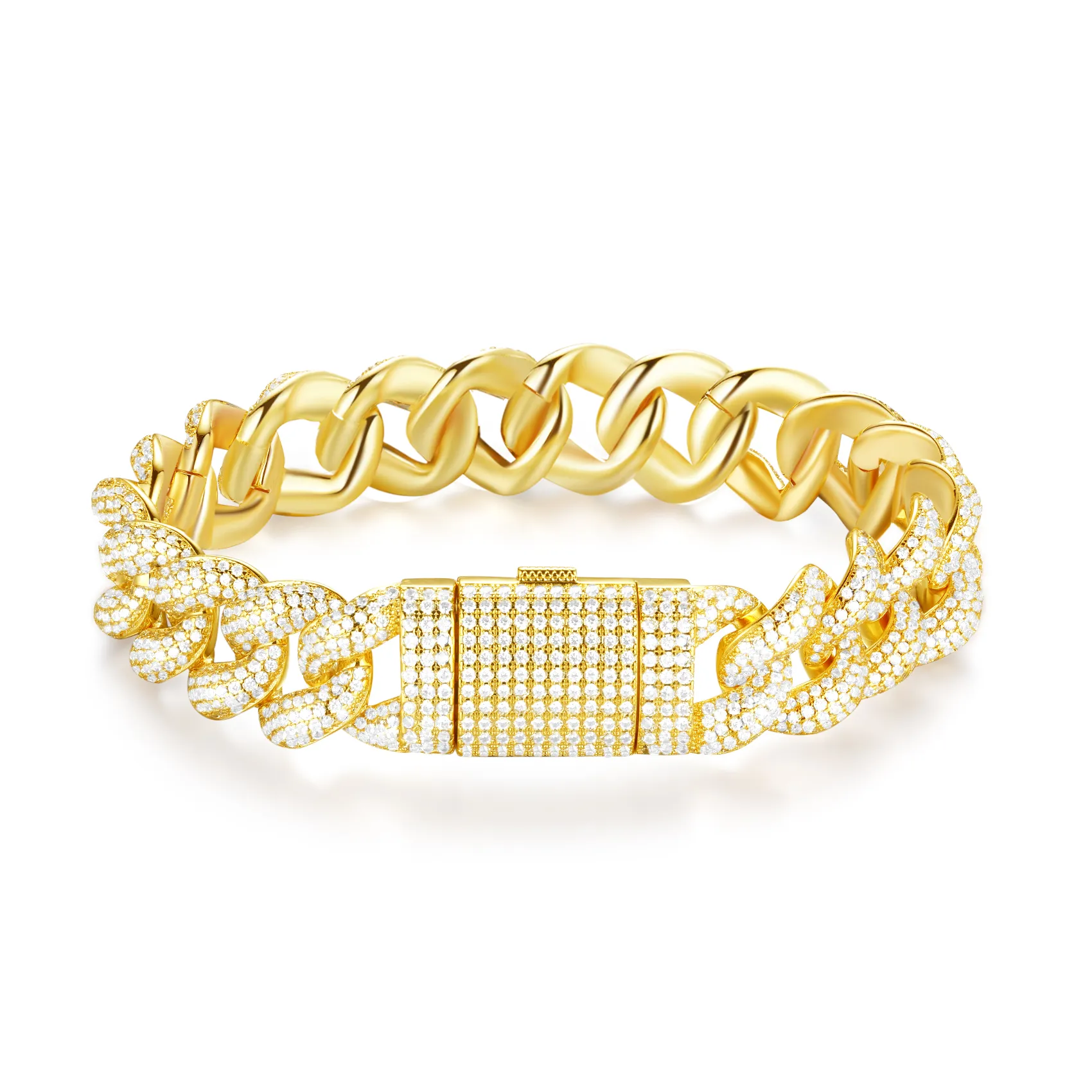 15mm Mars Round Cut Miami Cuban Bracelet