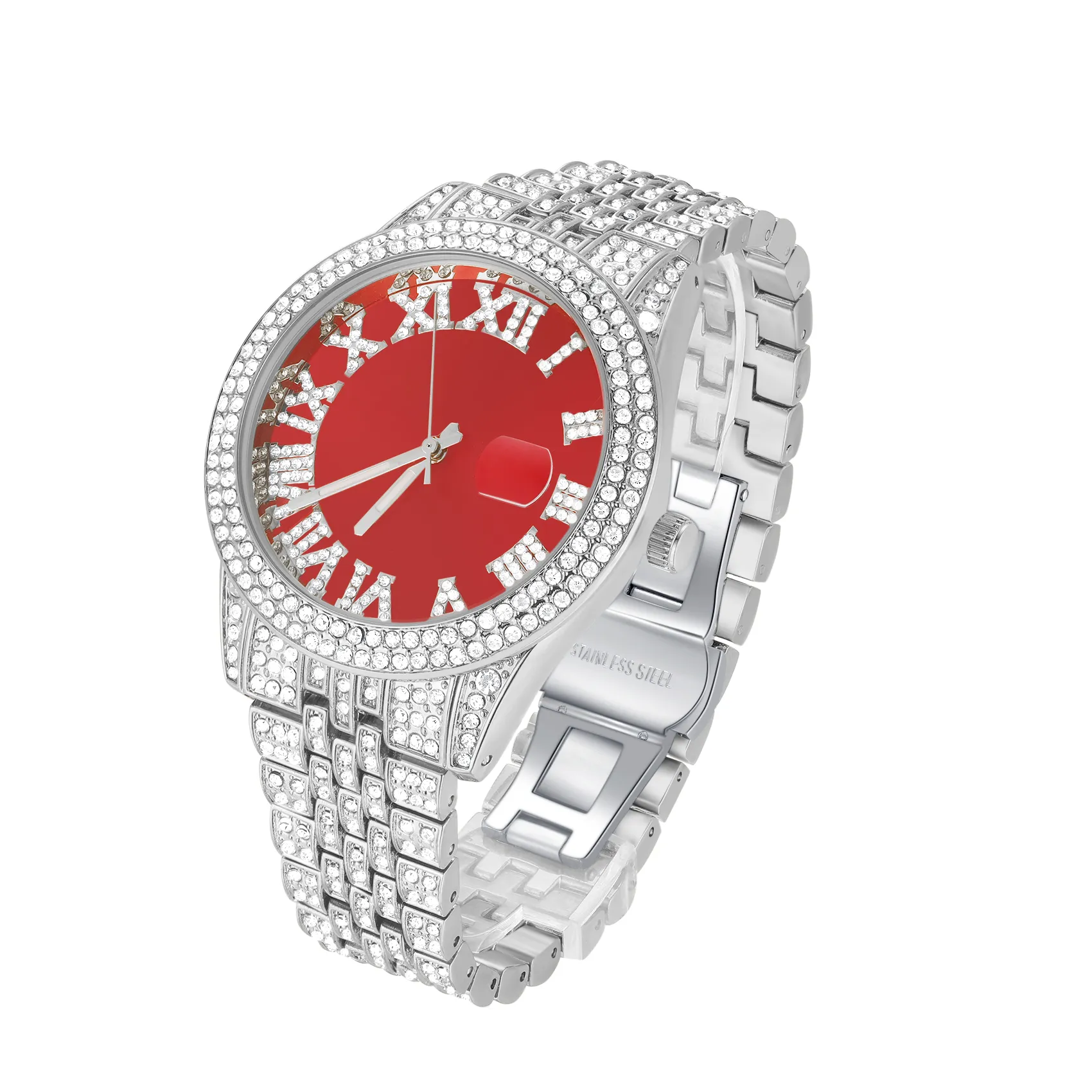 Roman Numerals Round Cut Luminous Water Resistant Men's Quartz Watch