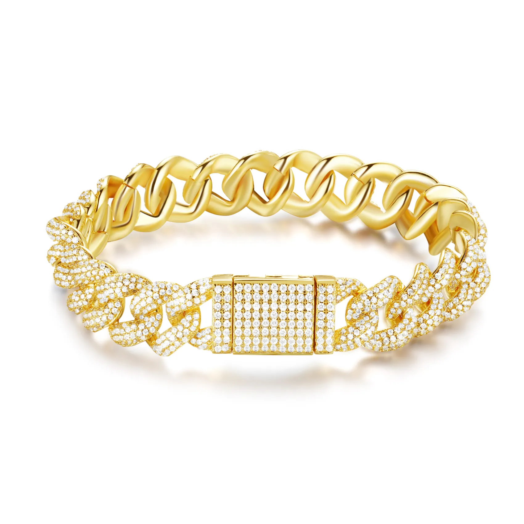 12mm Mars Round Cut Miami Cuban Bracelet