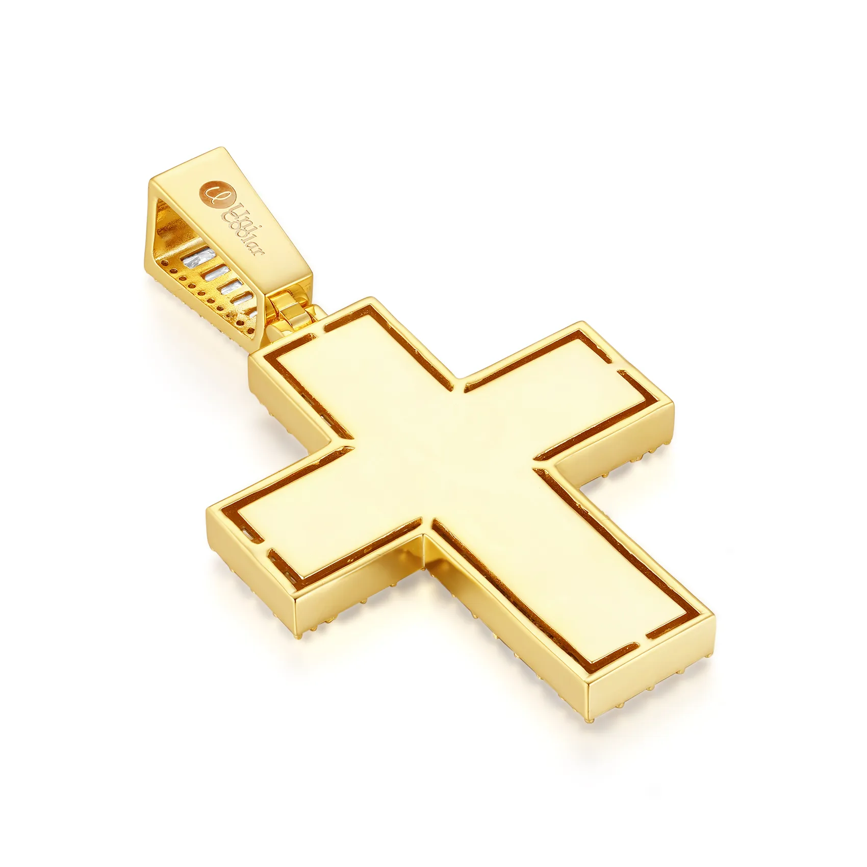 Emerald Cut Cross Pendant