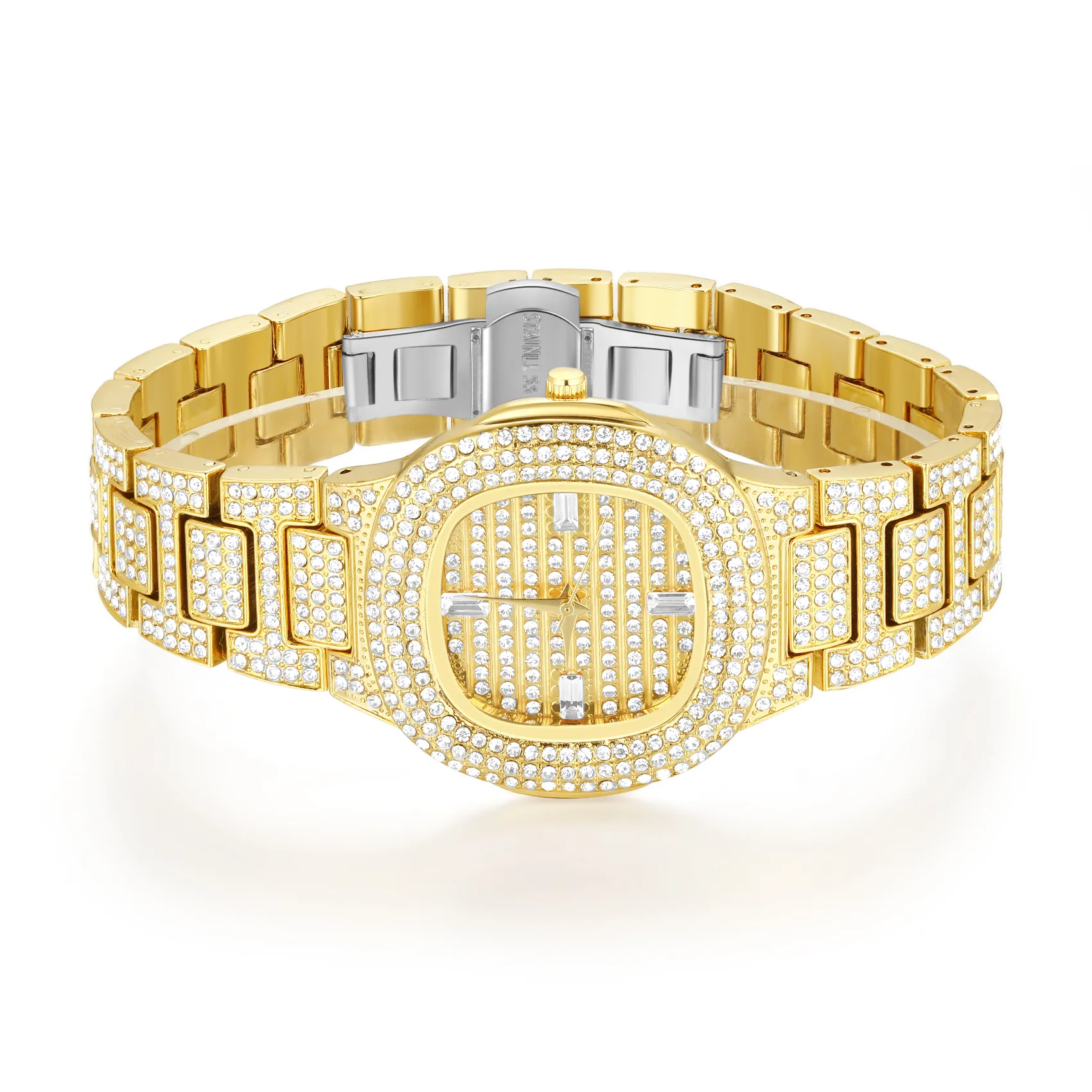 Round Cut Diamond Water Resistant Women's Quartz Watch