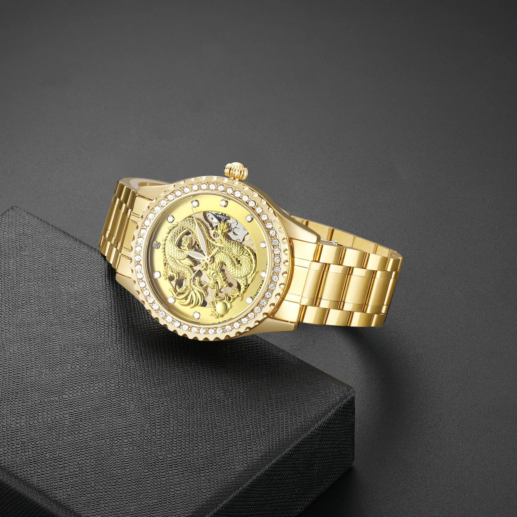 Rock Dragon Water Resistant Luminous Diamond Fashion Automatic Mechanical Men's Watch