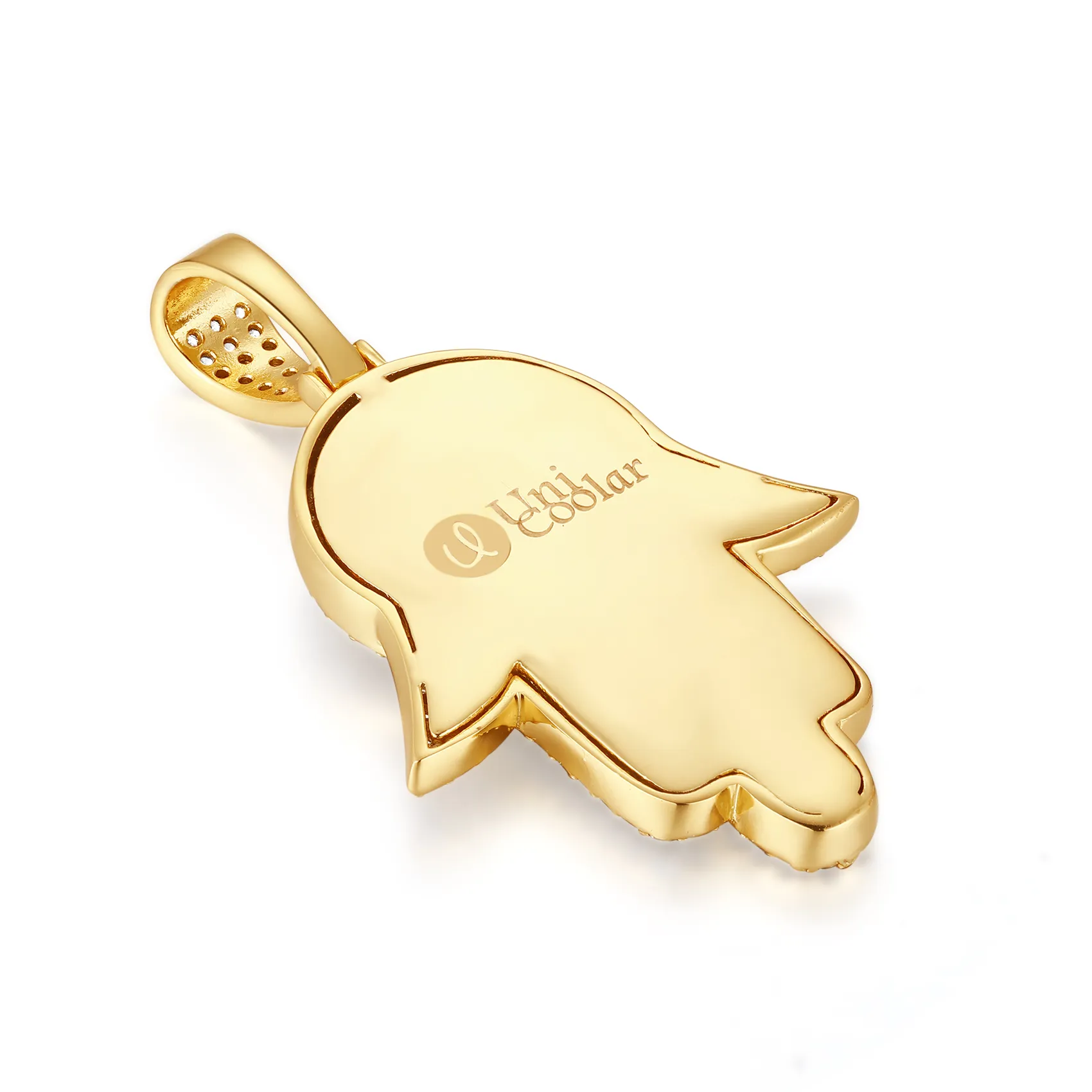 Emerald Cut Hamsa Hand Pendant