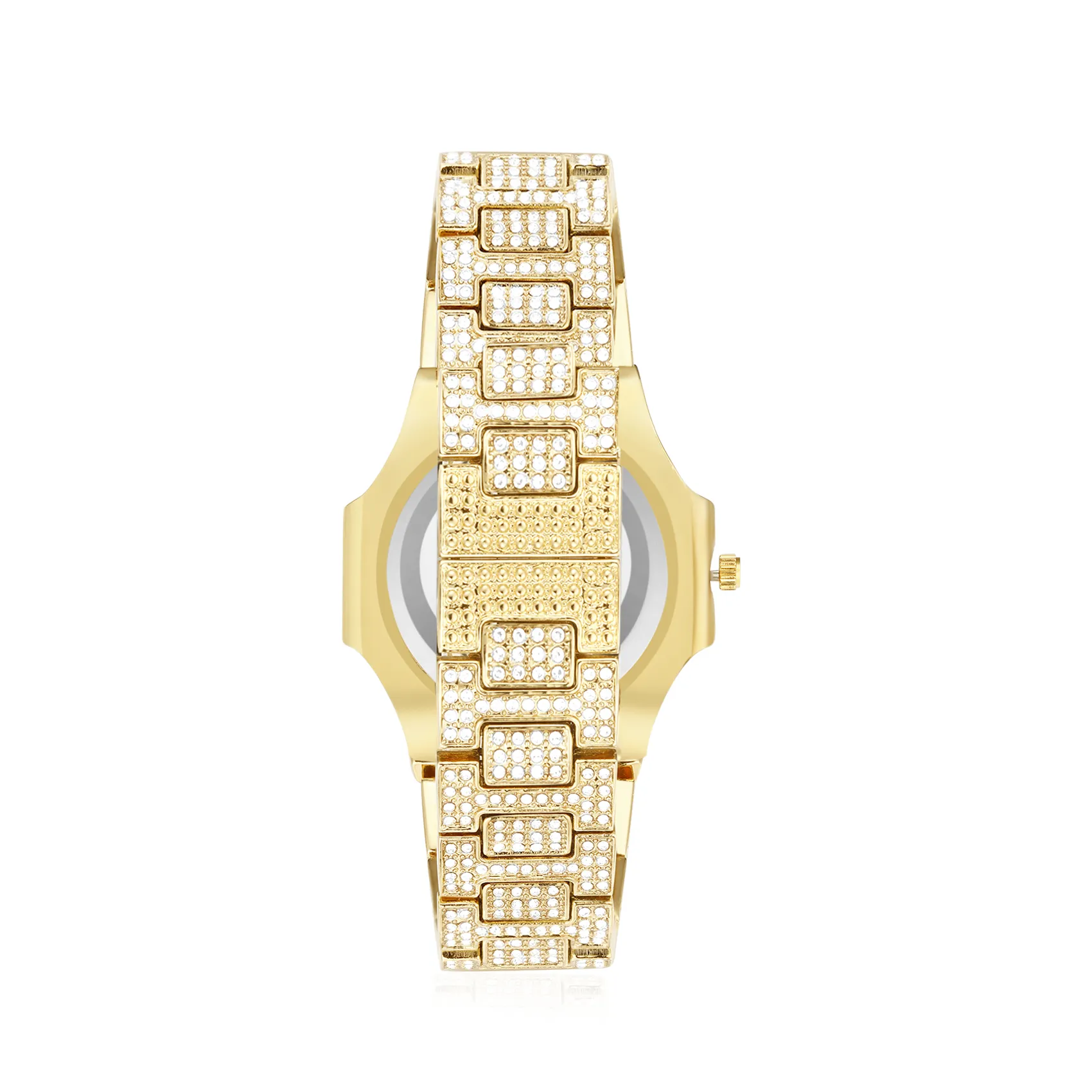 Round Cut Diamond Calendar Water Resistant Men's Quartz Watch