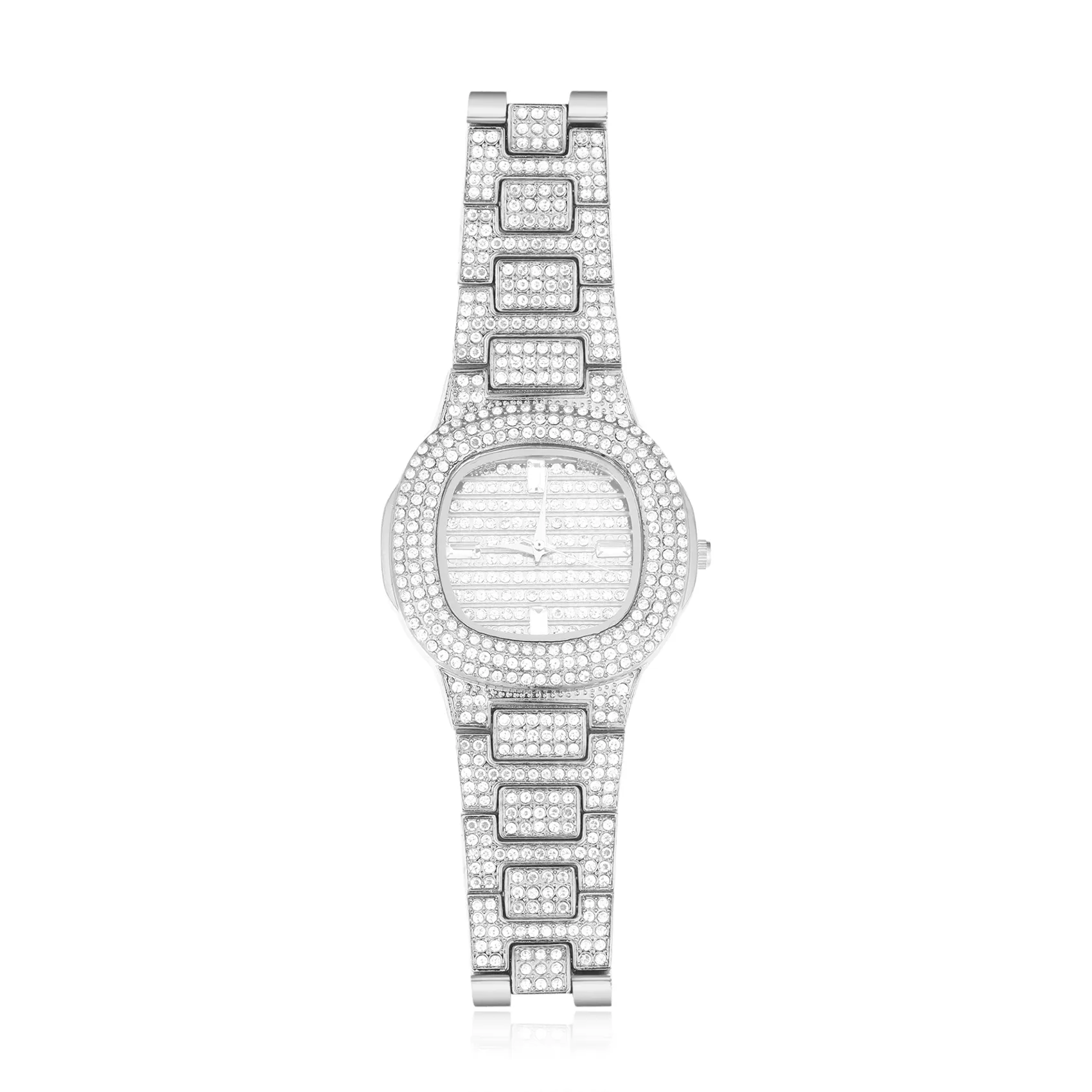 Round Cut Diamond Calendar Water Resistant Men's Quartz Watch