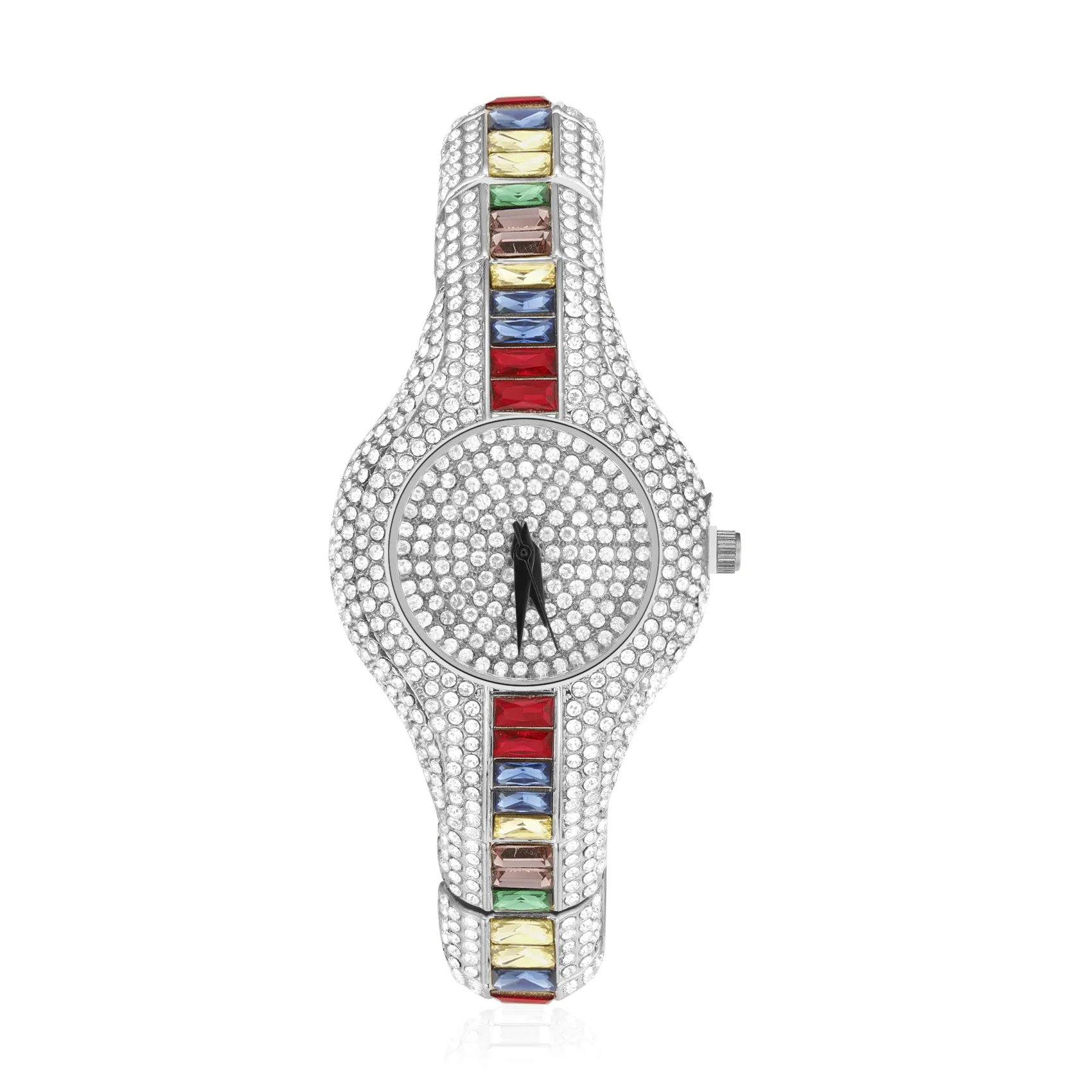 Emerald Cut Diamond Water Resistant Women's Quartz Watch