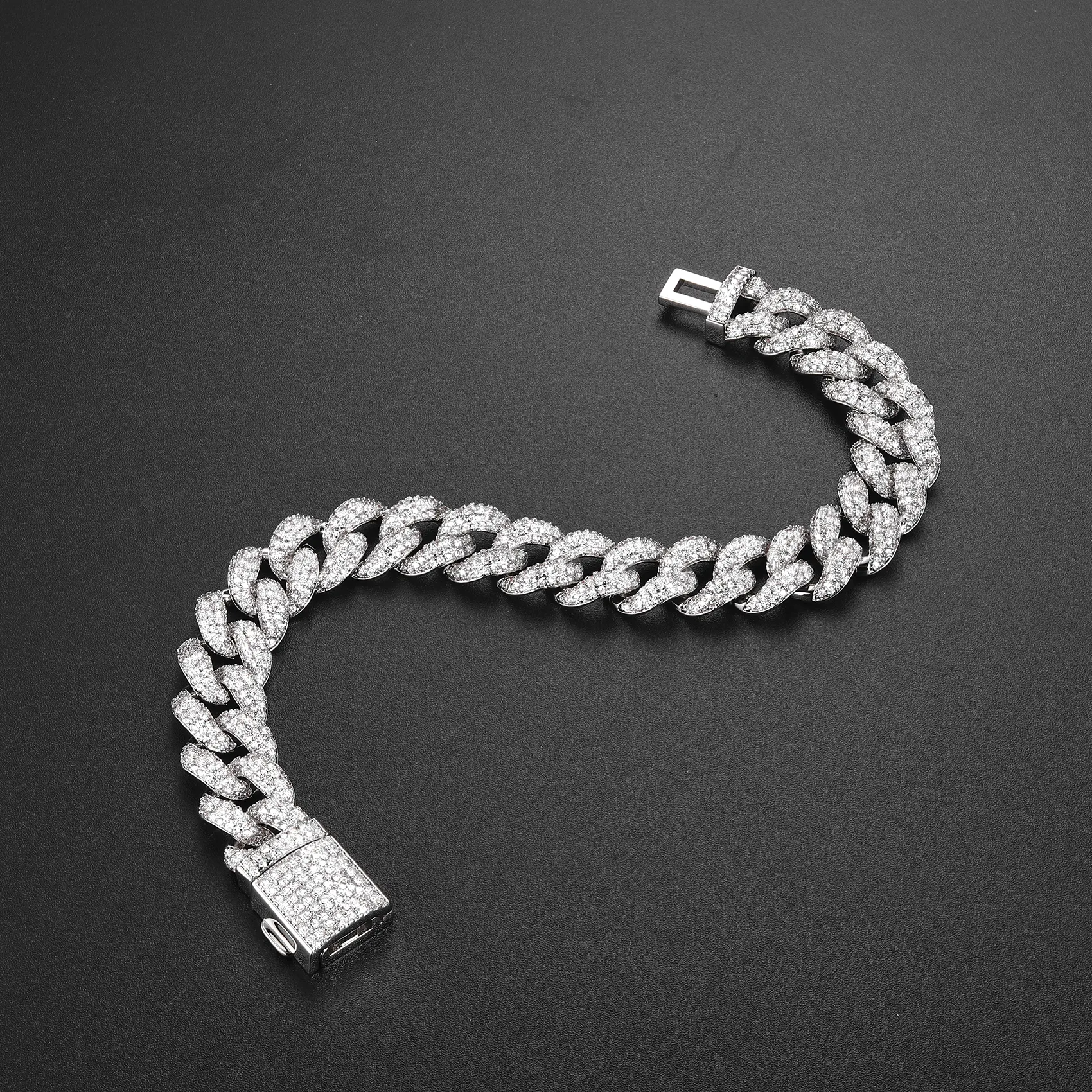 12mm Mars Round Cut Miami Cuban Bracelet