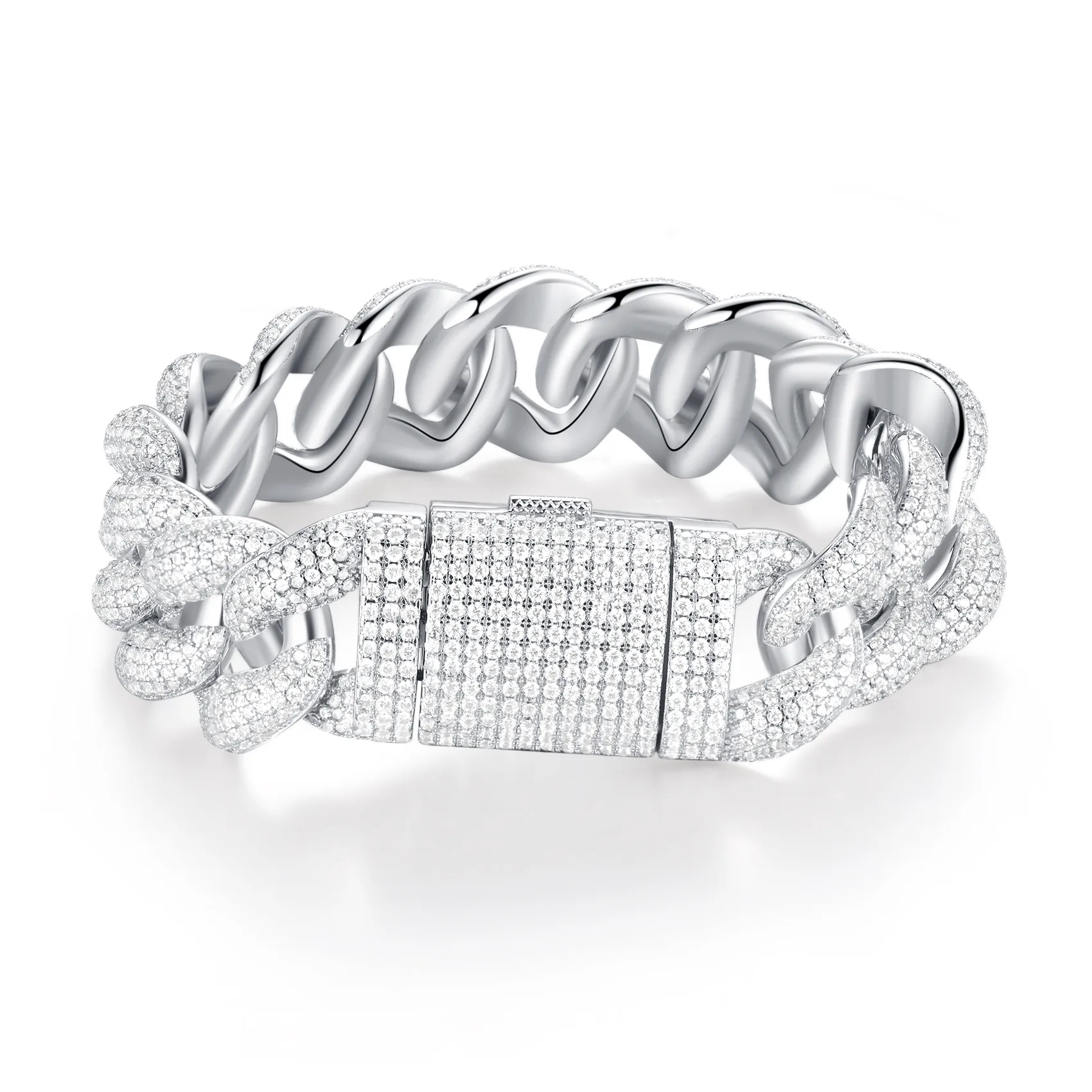 18mm Mars Round Cut Miami Cuban Bracelet