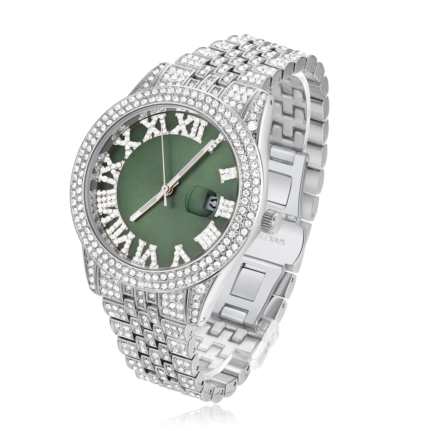 Roman Numerals Round Cut Luminous Water Resistant Men's Quartz Watch