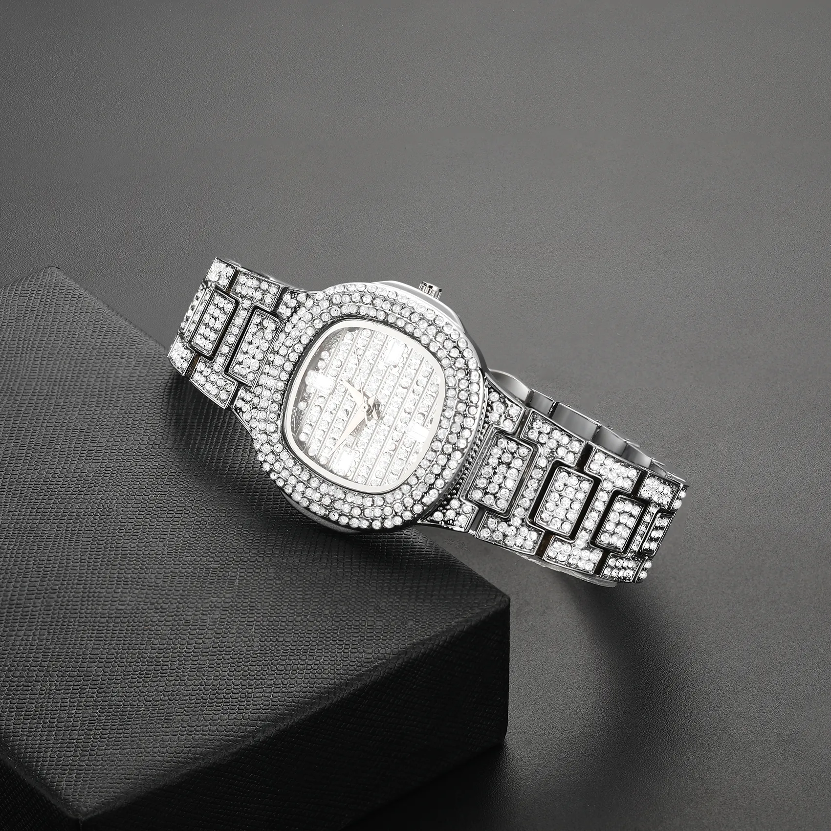 Round Cut Diamond Water Resistant Women's Quartz Watch