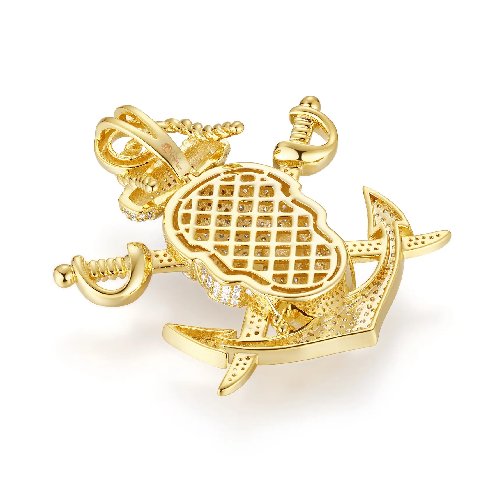 14K Gold Aden Gulf Pirate Skull Pendant