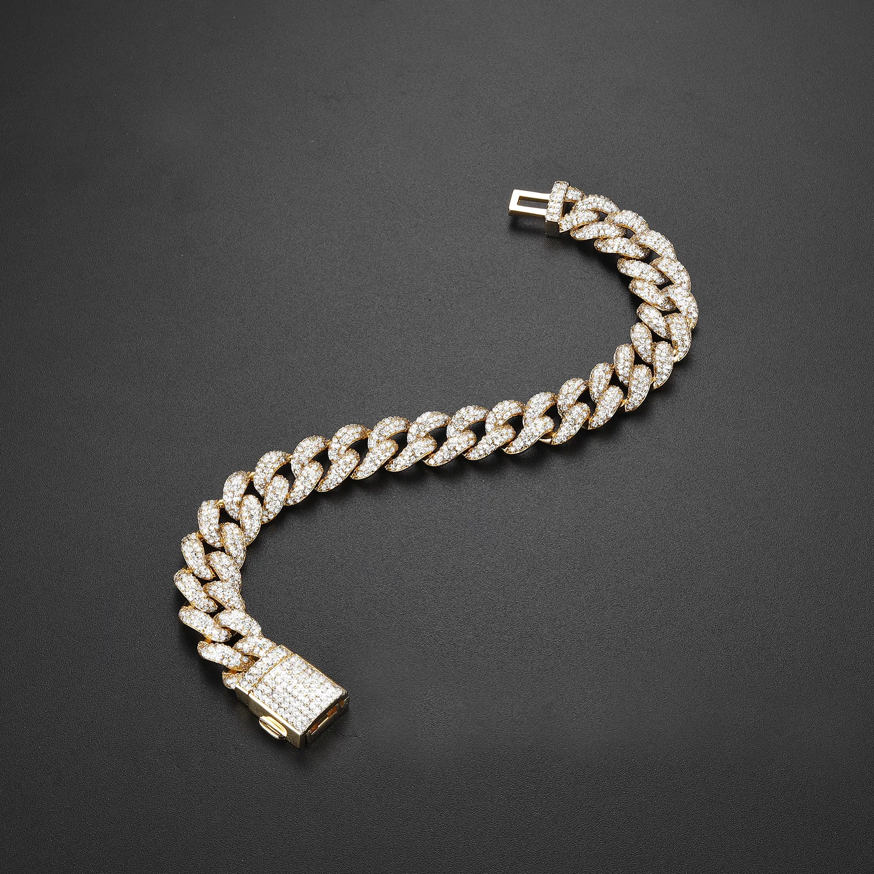 12mm Mars Round Cut Miami Cuban Bracelet