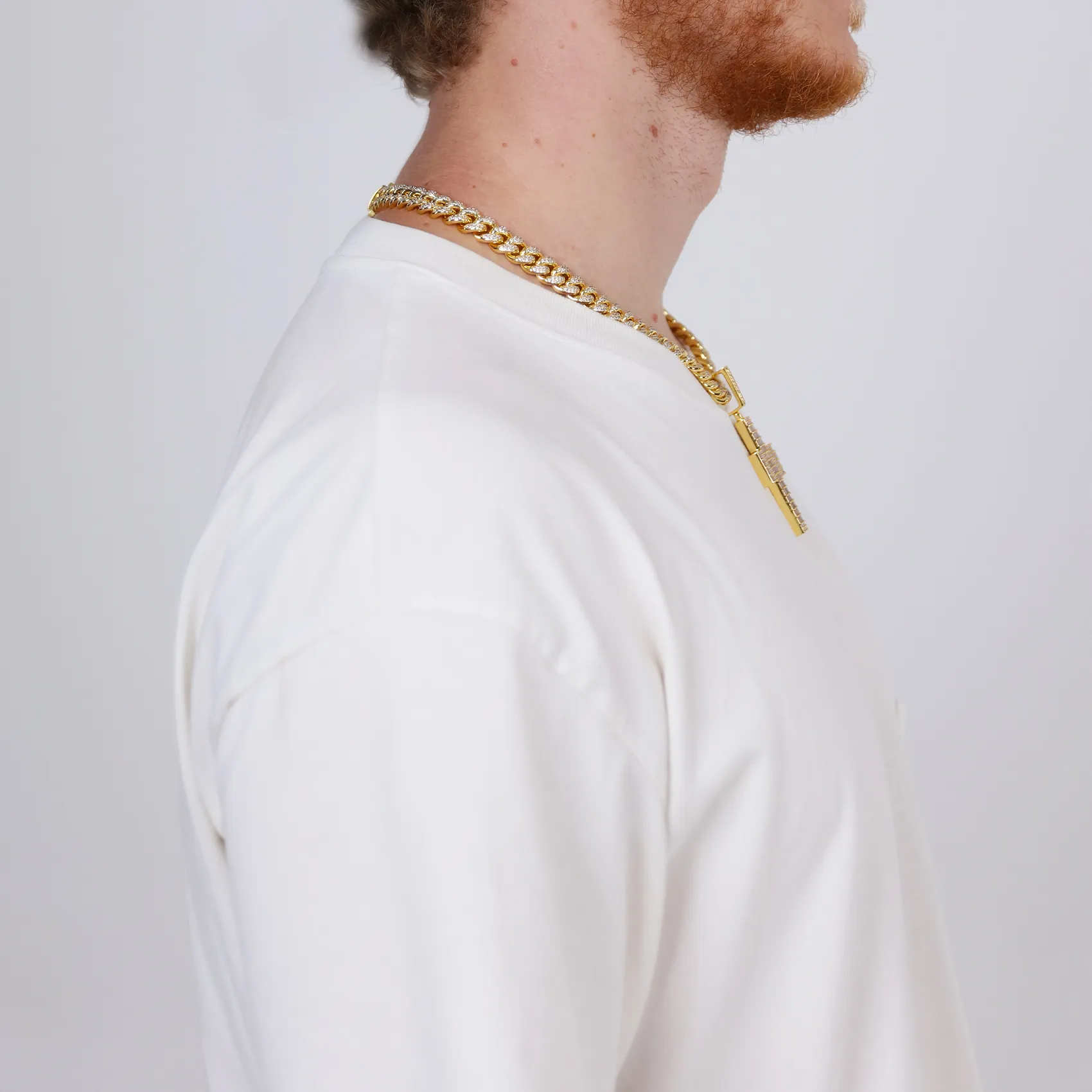 Emerald Cut Cross Pendant