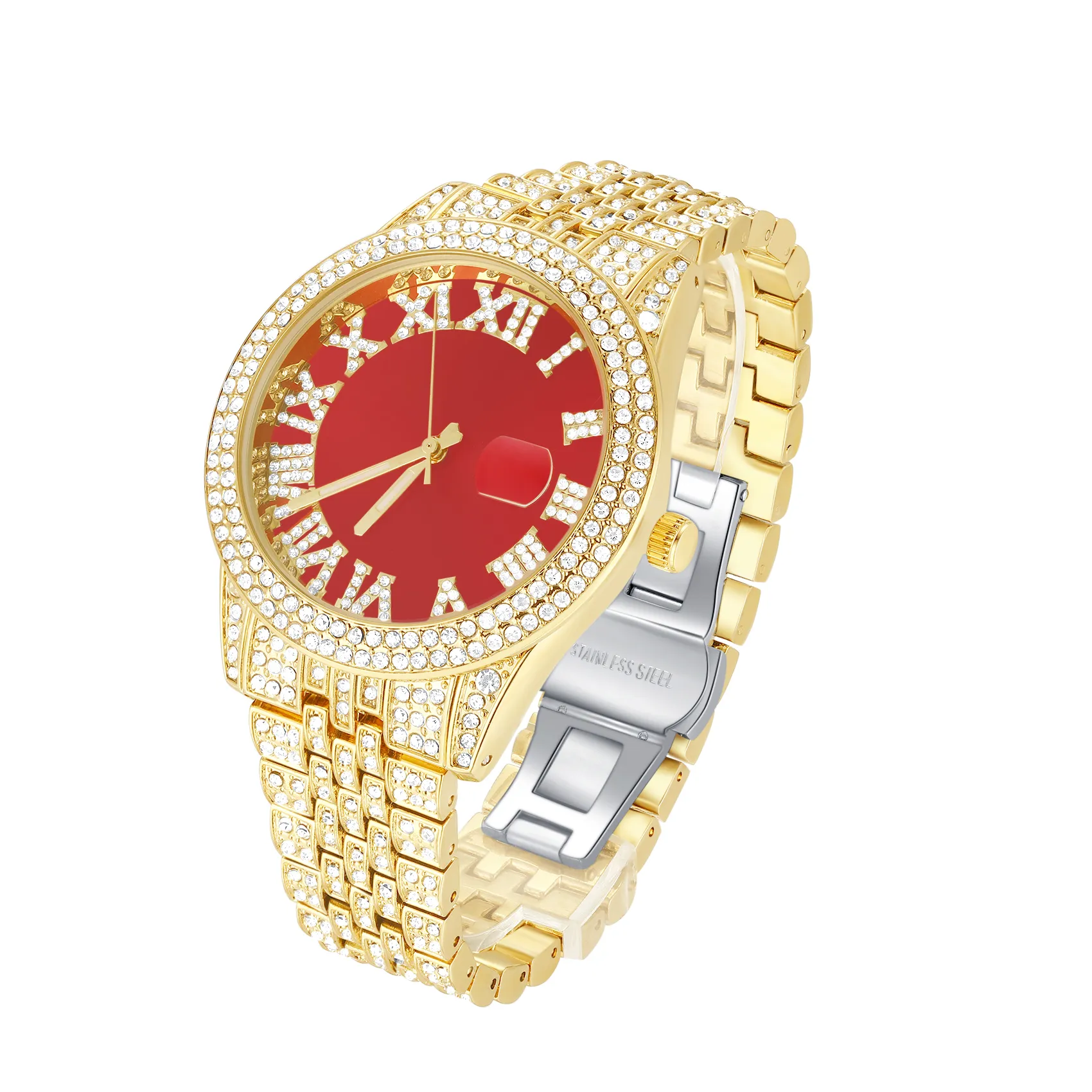 Roman Numerals Round Cut Luminous Water Resistant Men's Quartz Watch