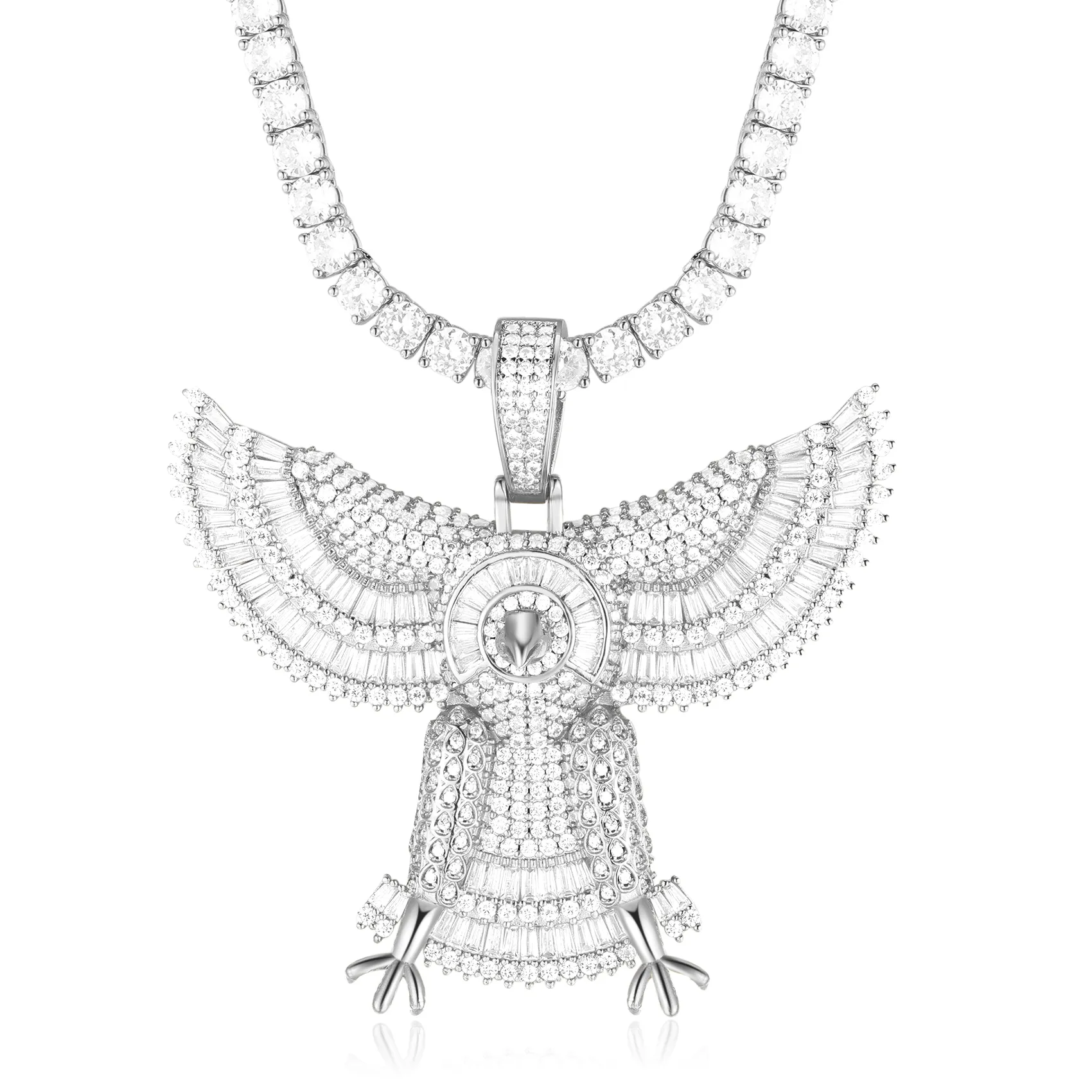 14K Gold Raptor Eagle Pendant