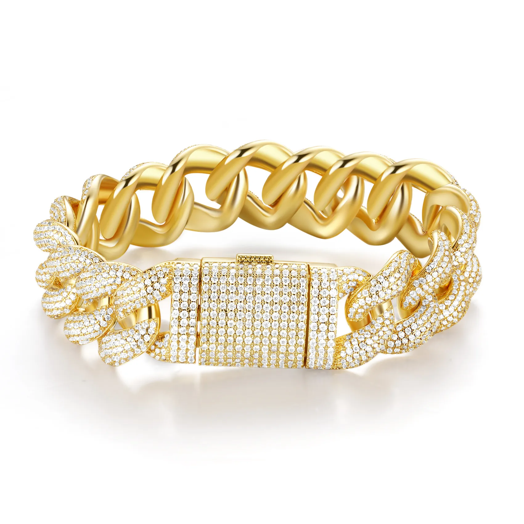 18mm Mars Round Cut Miami Cuban Bracelet