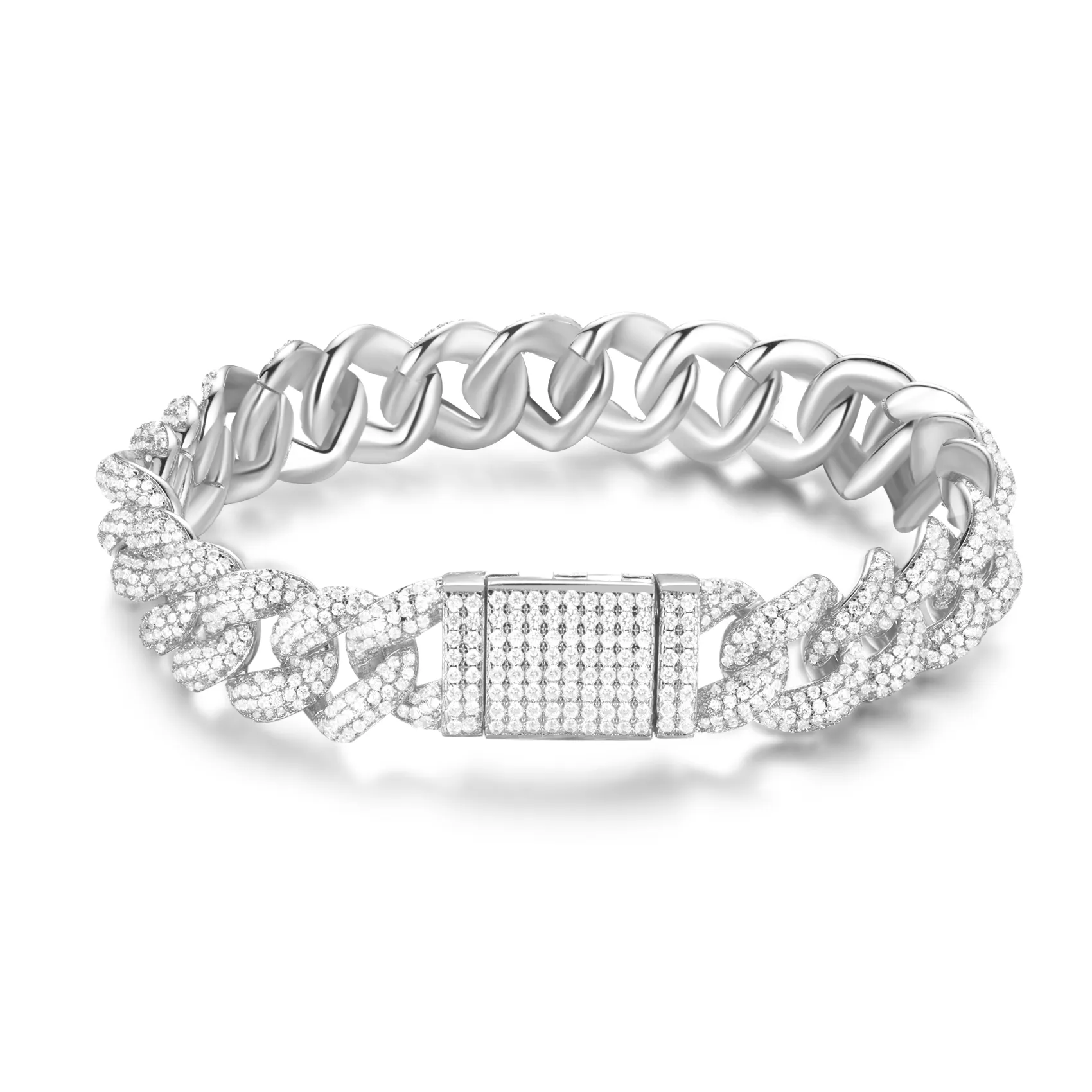 12mm Mars Round Cut Miami Cuban Bracelet