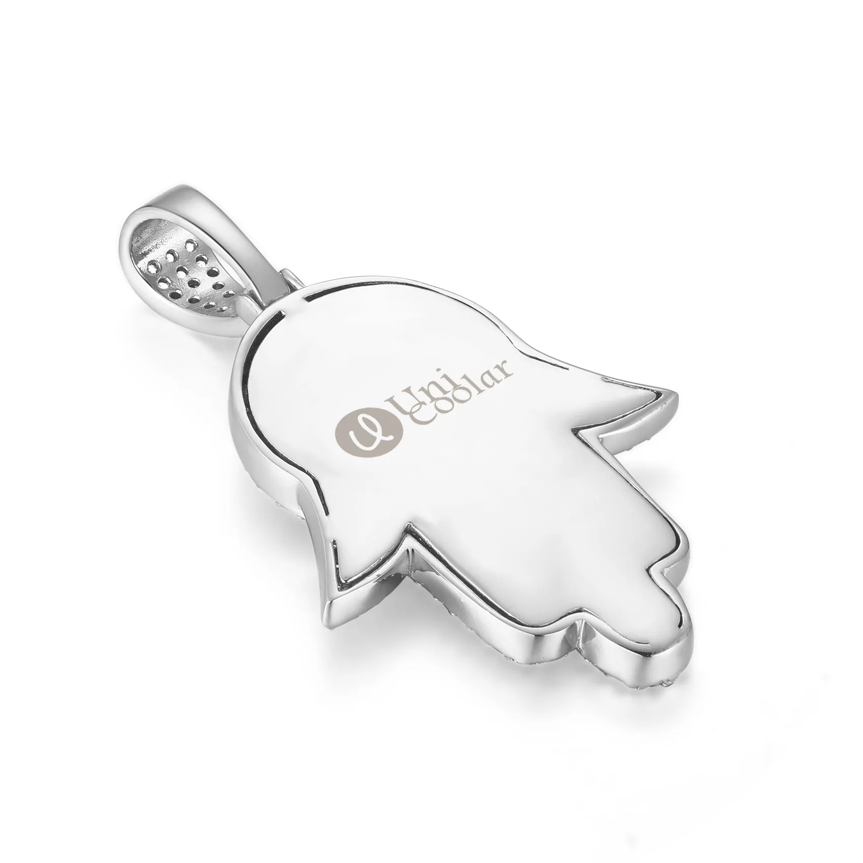 Emerald Cut Hamsa Hand Pendant